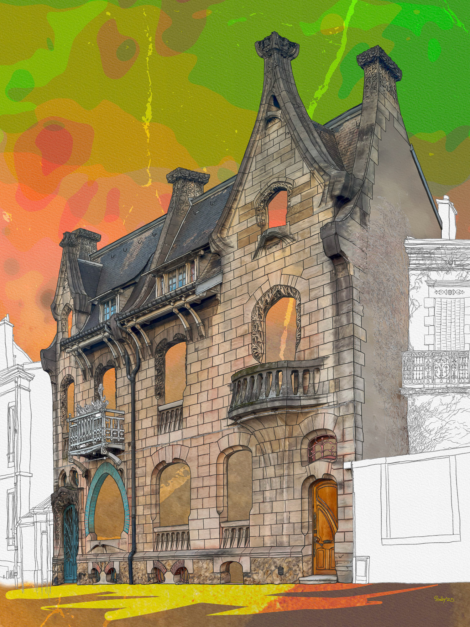 Nancy  - Quai Claude le Lorrain (80x60)