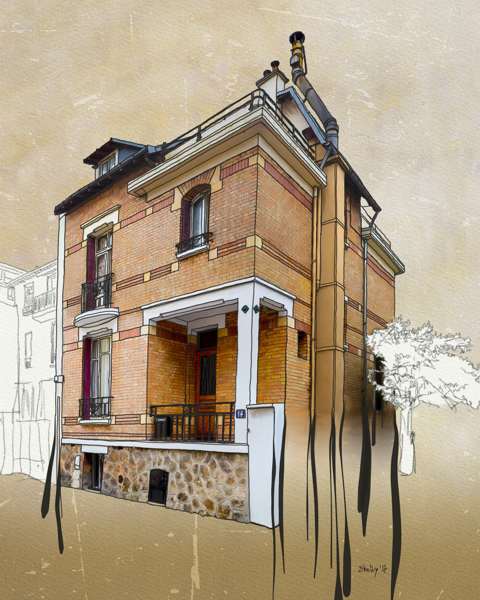 Villa Seurat /4 (50x40)