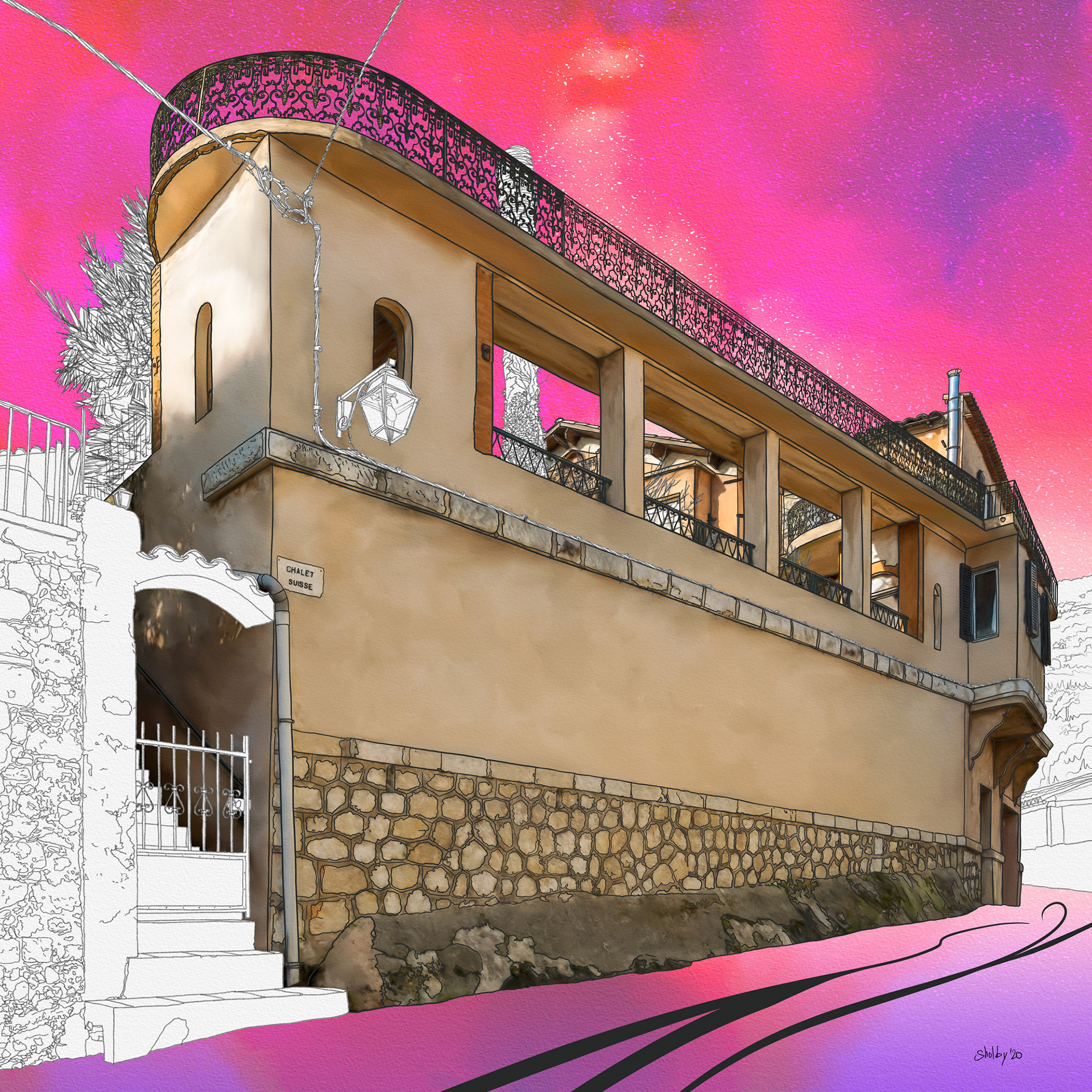 Rue des Fades, Gattières (60x60)