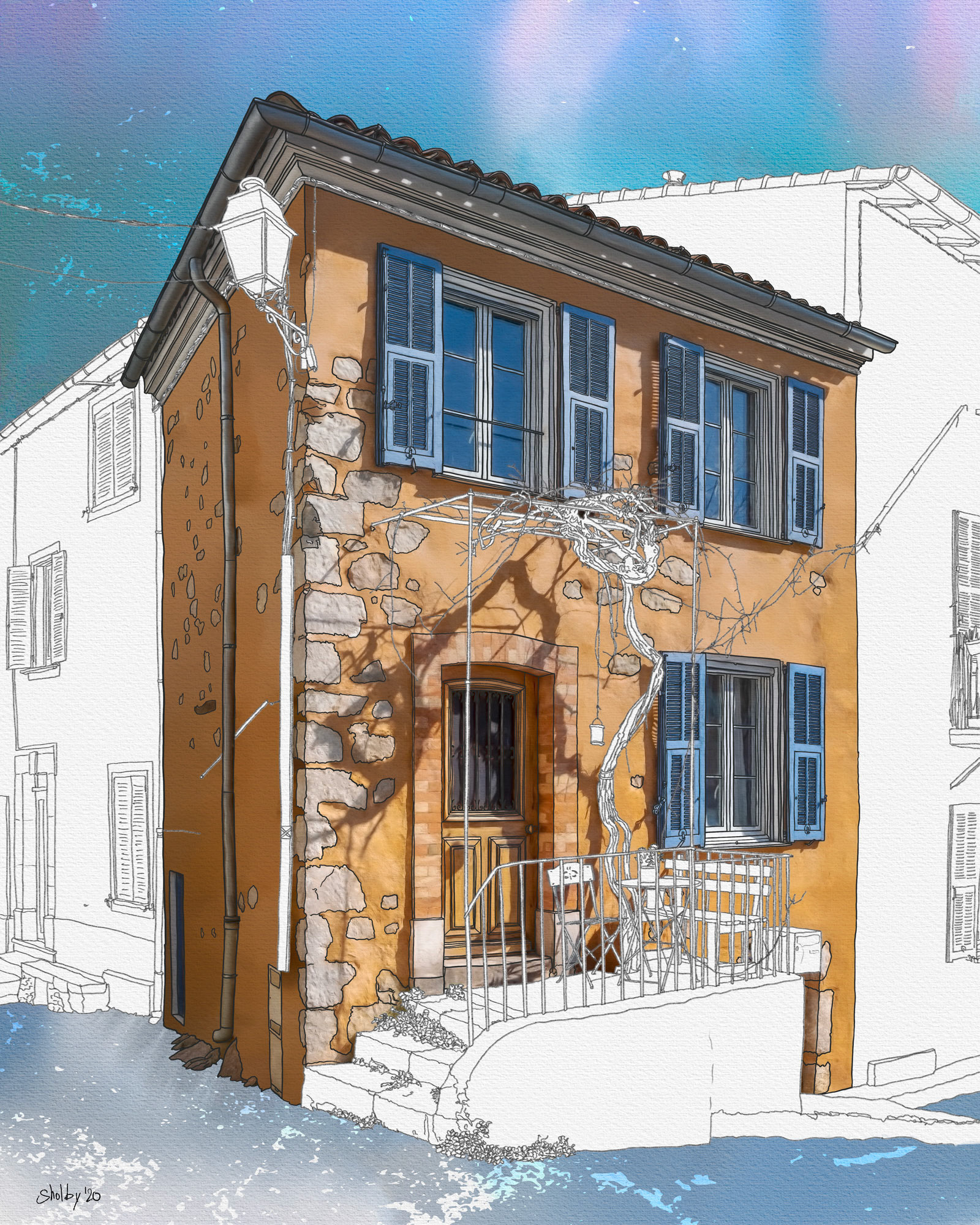 Rue du Baou, Saint-Jeannet (50x40)