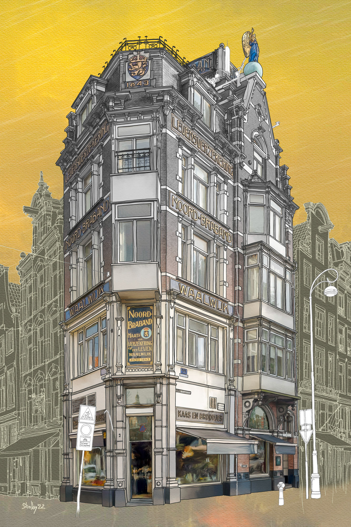 Amsterdam - Singel (60x40)