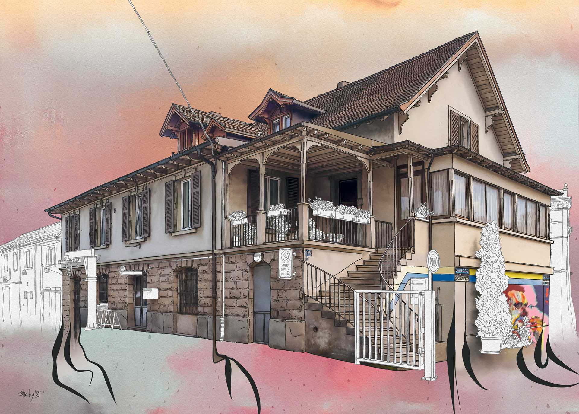 Zurich - Bachstrasse (50x70)