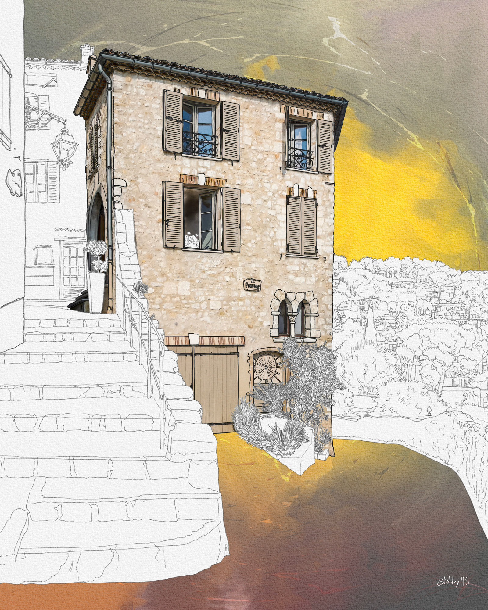 La Pourtoune, Saint Paul de Vence (50x40)