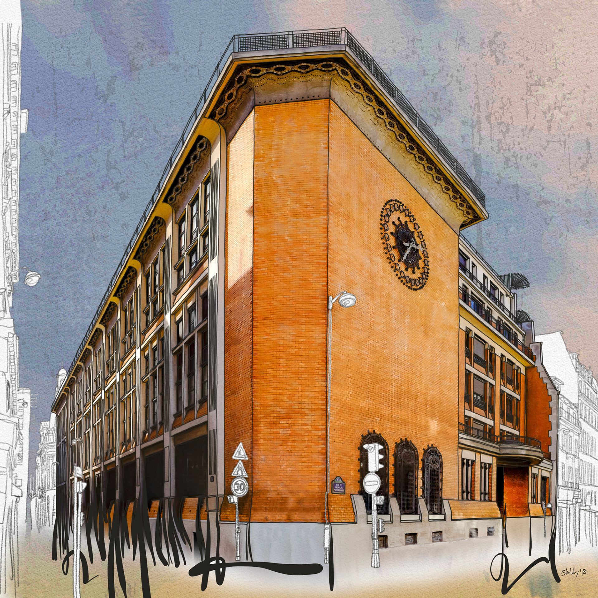 Rue du Faubourg Poissonière (60x60)