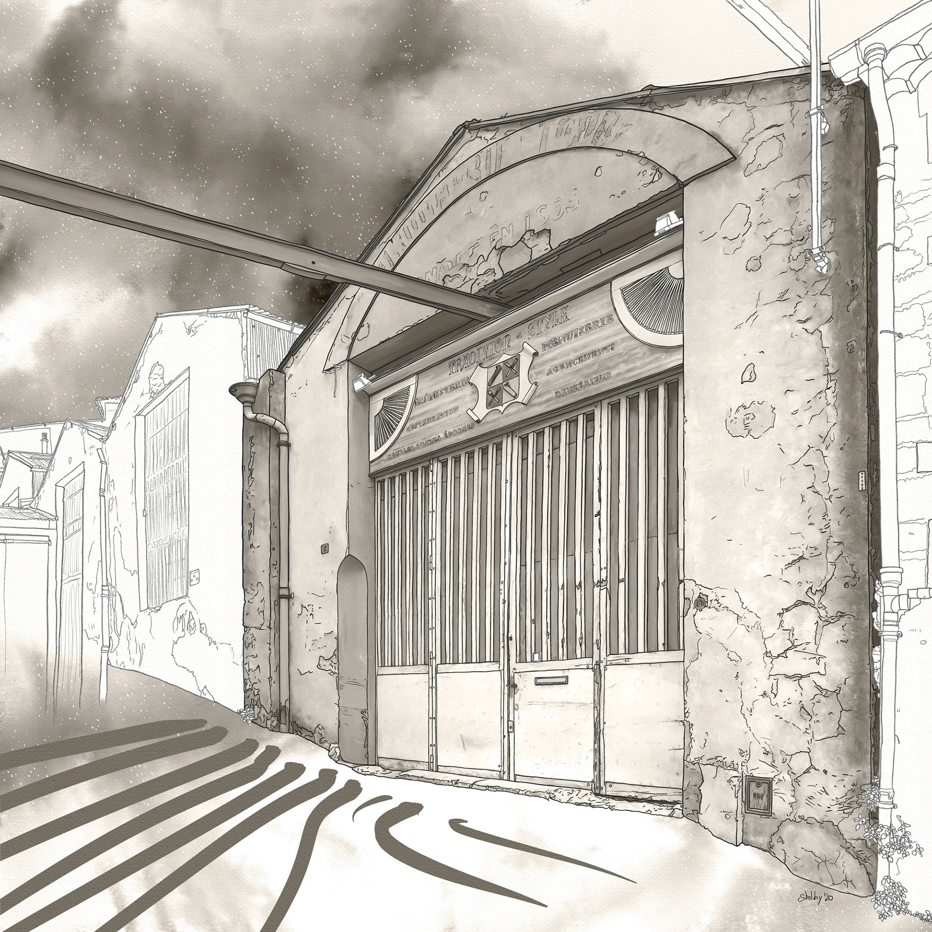 Avenue Font Laugière - black and white (almost) version (70x70)