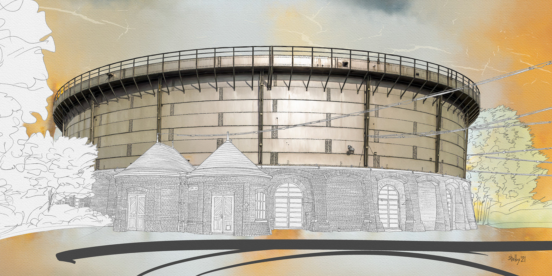 Amsterdam - Gashouder Westergasfabriek (40x80)