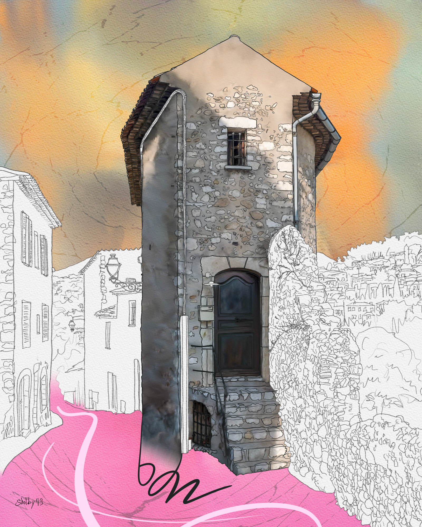 Rue de la Pourtoune, Saint Paul de Vence (50x40)