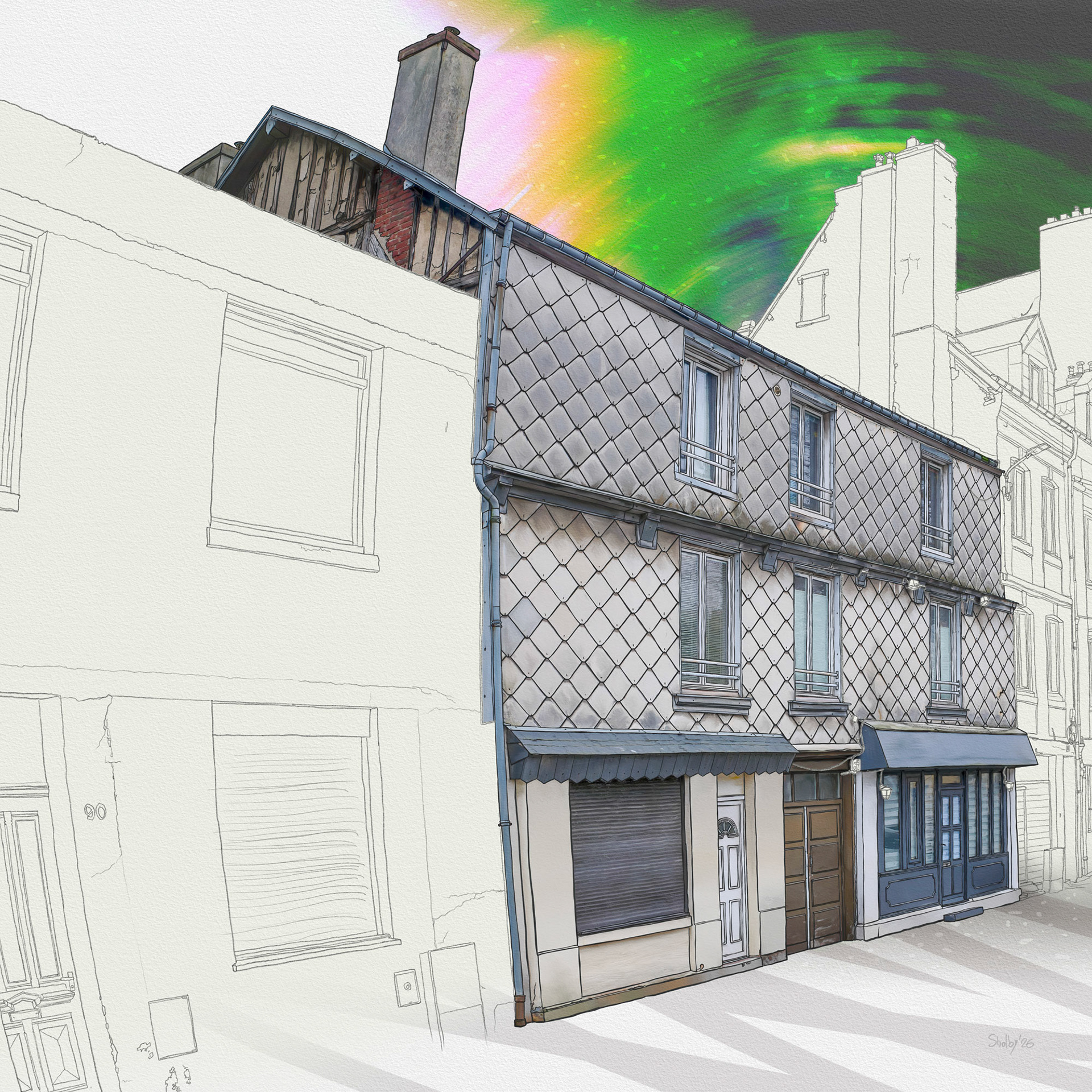 Le Havre - rue de Bretagne (60x60)