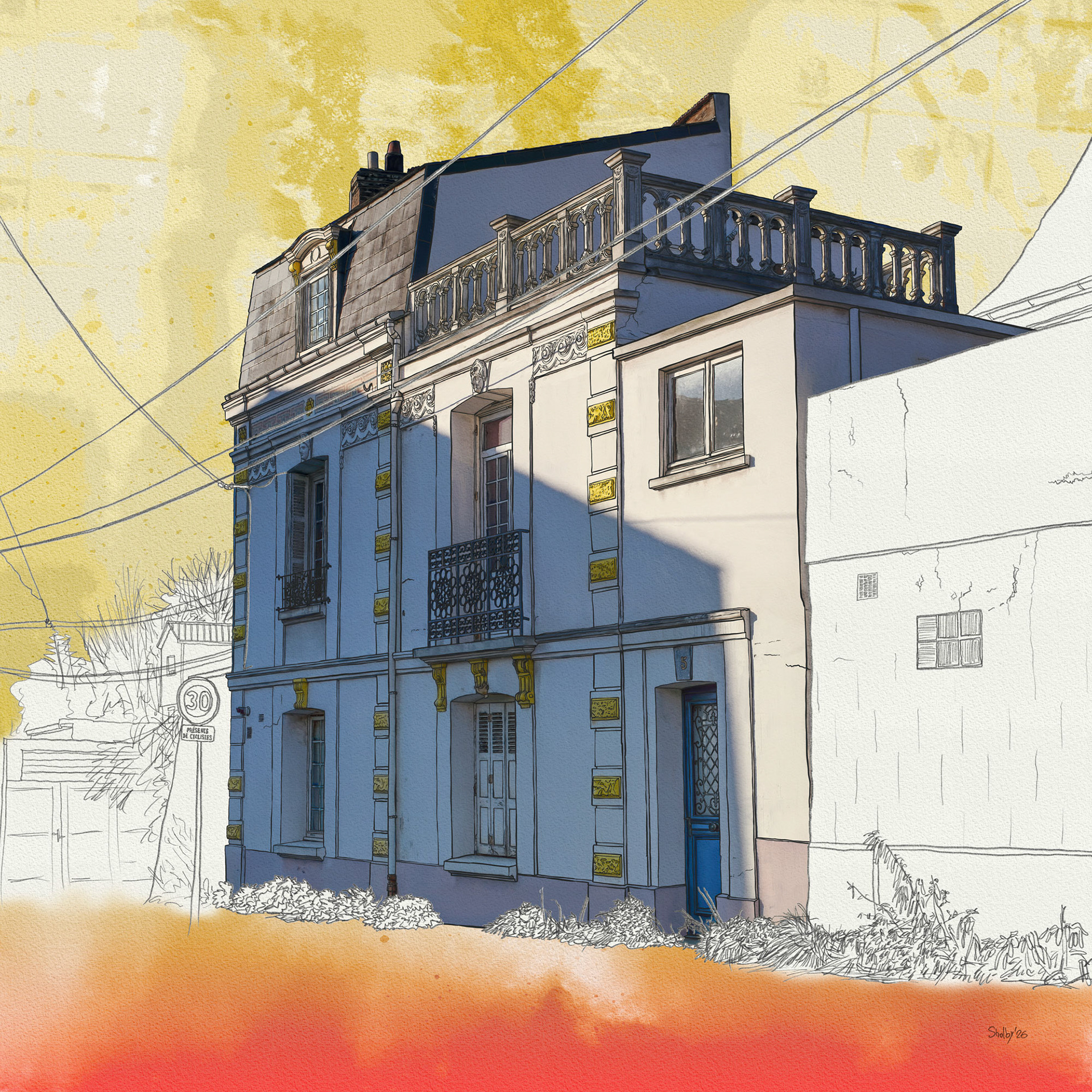 Le Havre - rue de la Bourdonnais (70x70)