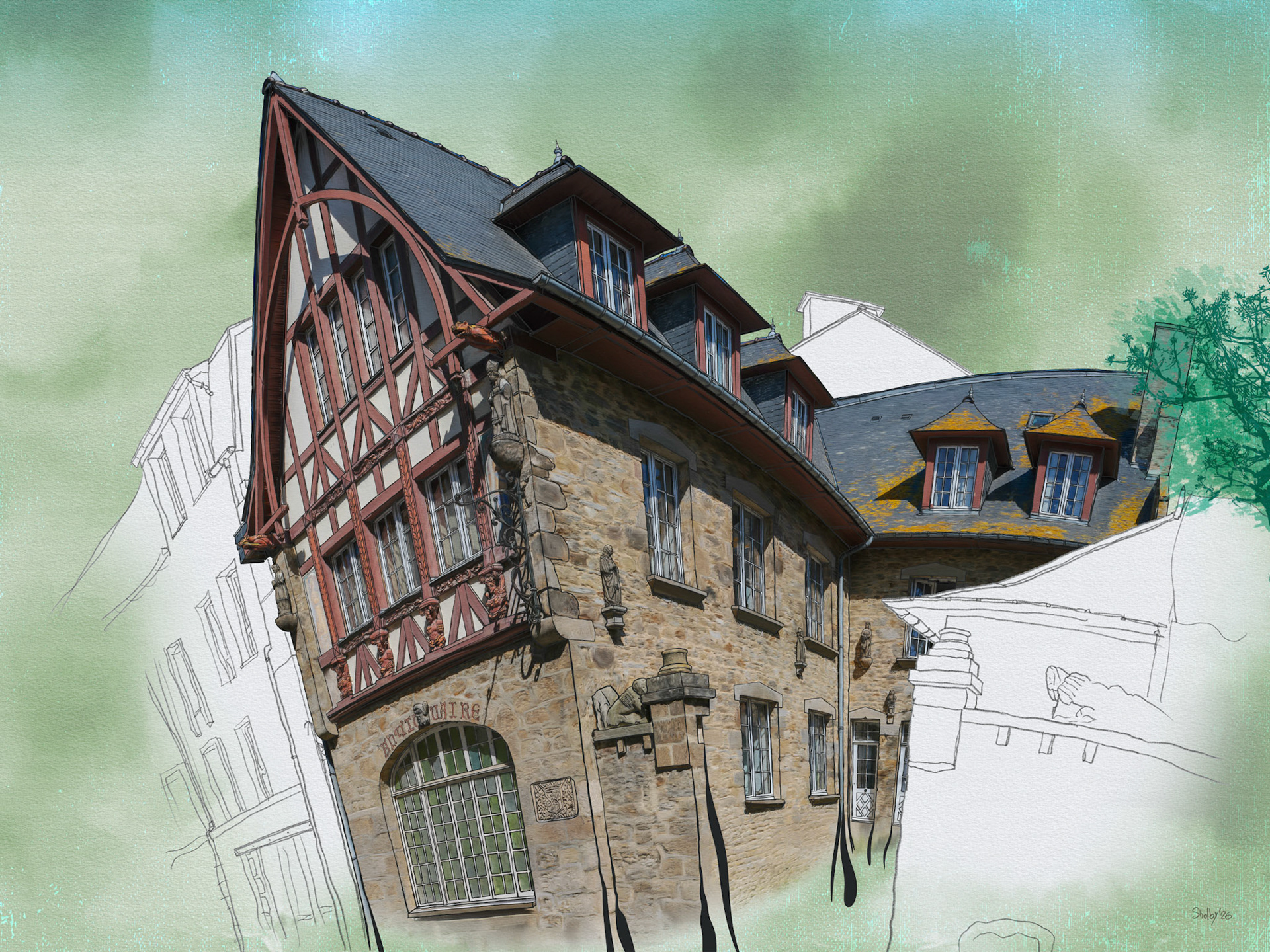Saint-Malo - Rue Dauphine (60x80)