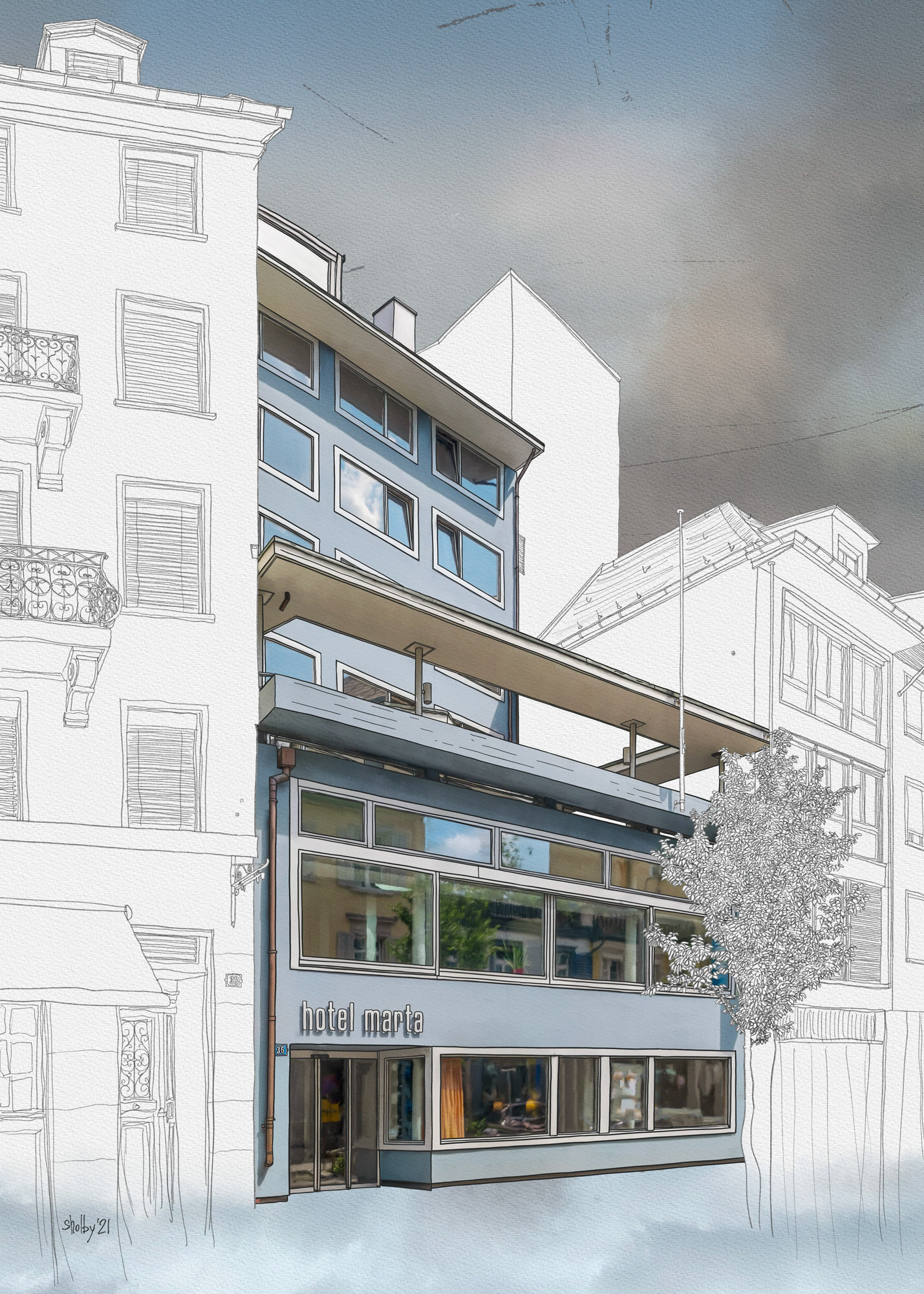 Zurich - Zähringerstrasse (70x50)