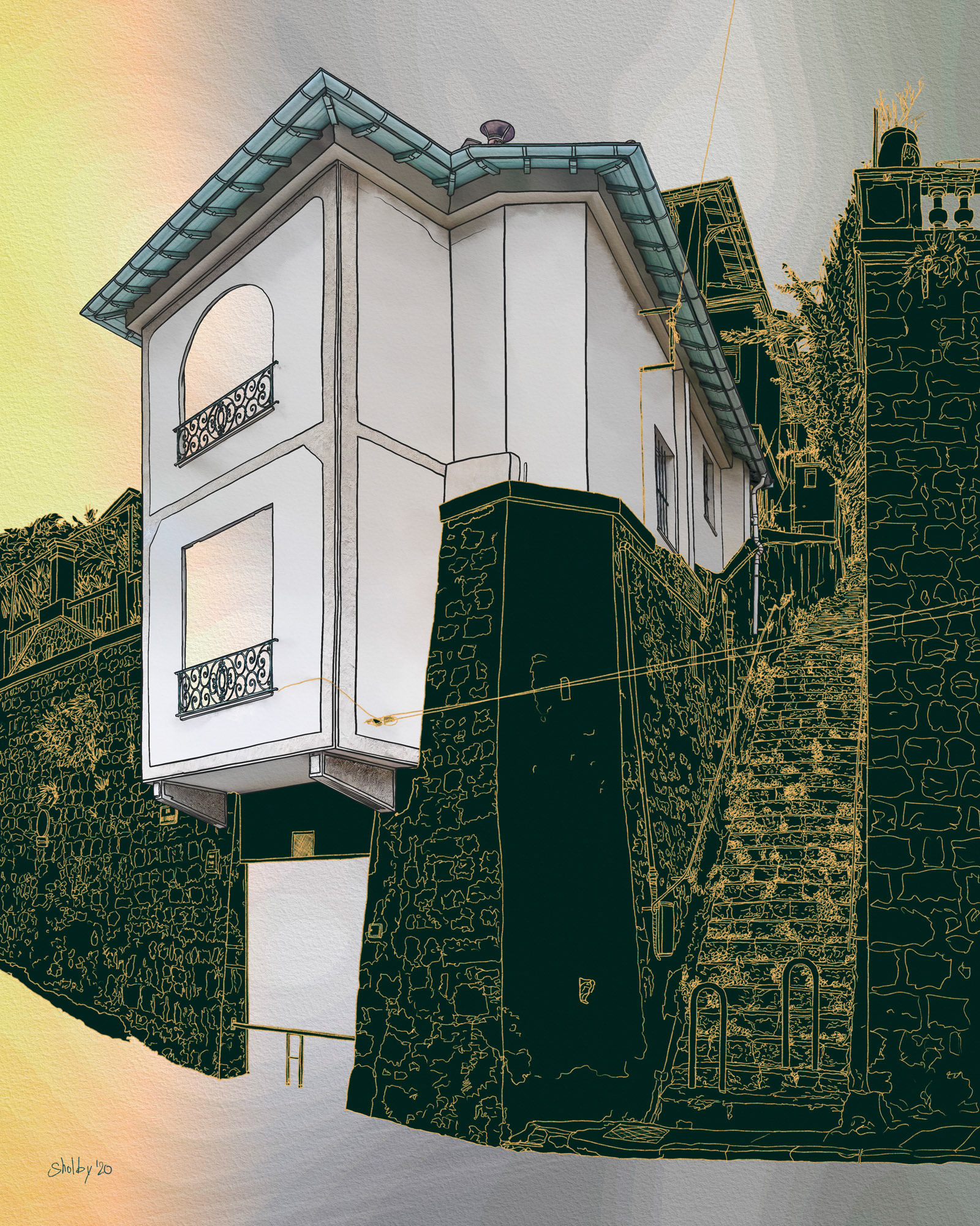 Escalier Eugène Charabot (50x40)