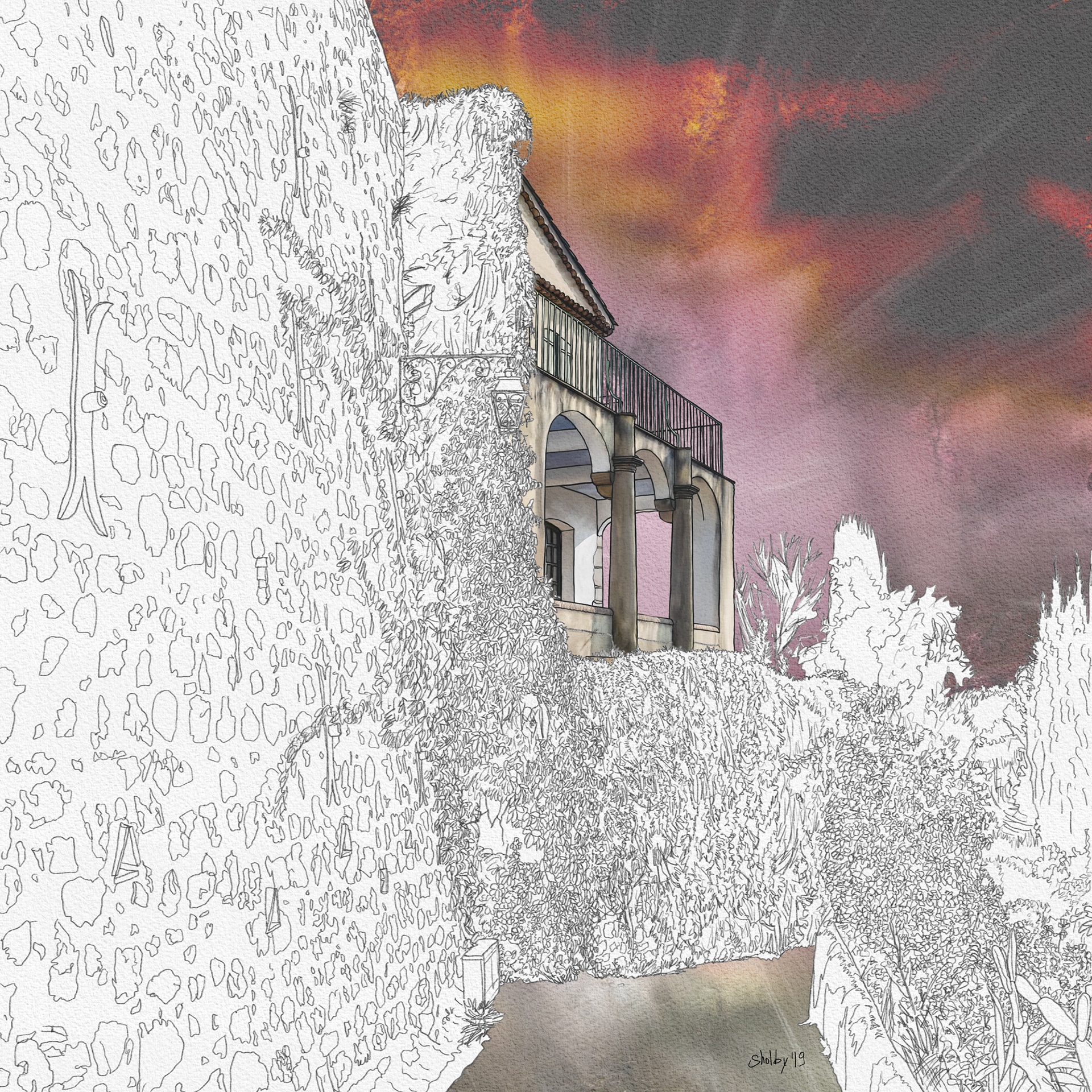 Chemin de Sainte Claire /2, Saint Paul de Vence (50x50)