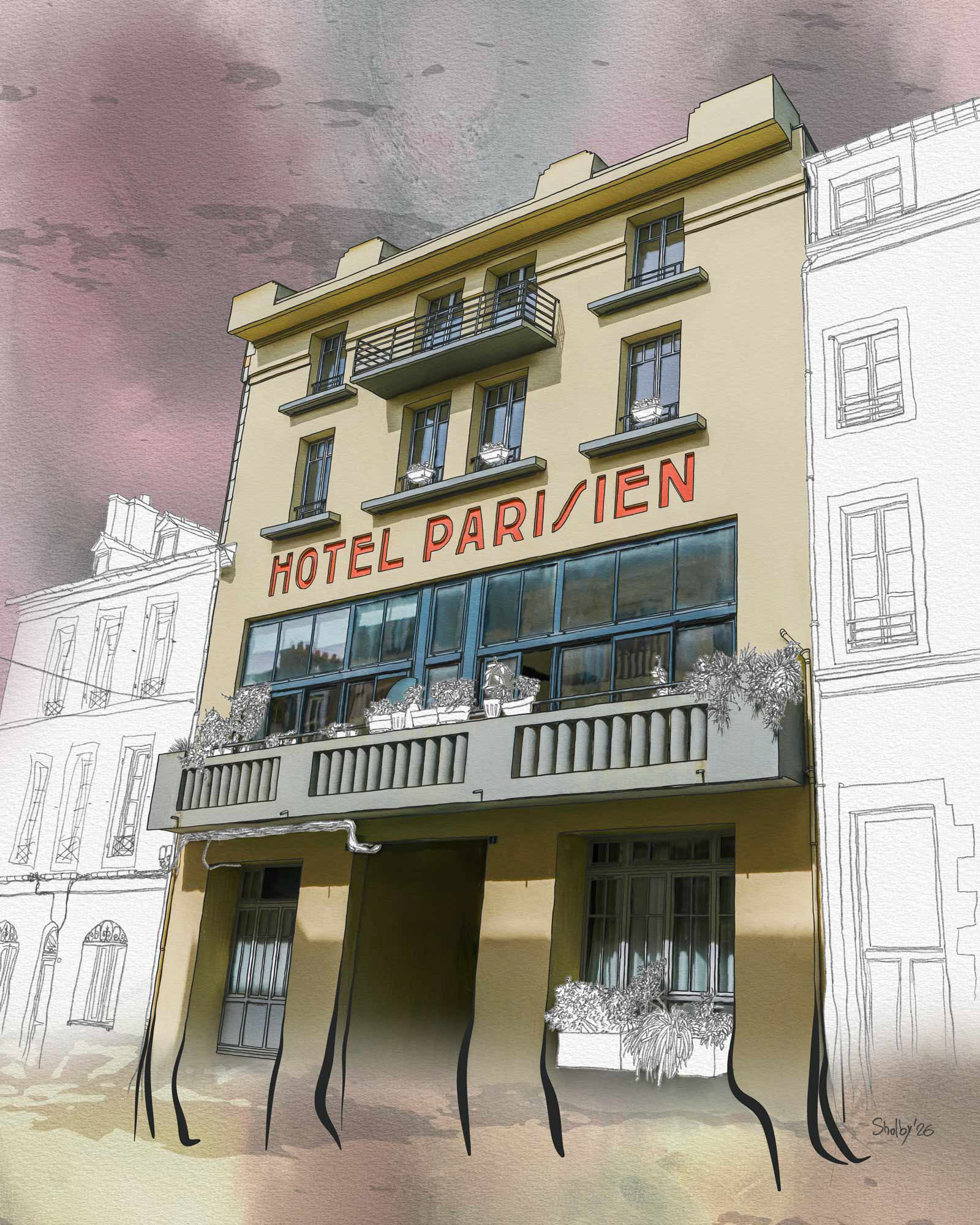 Saint-Malo - Rue Amiral Magon (50x40)