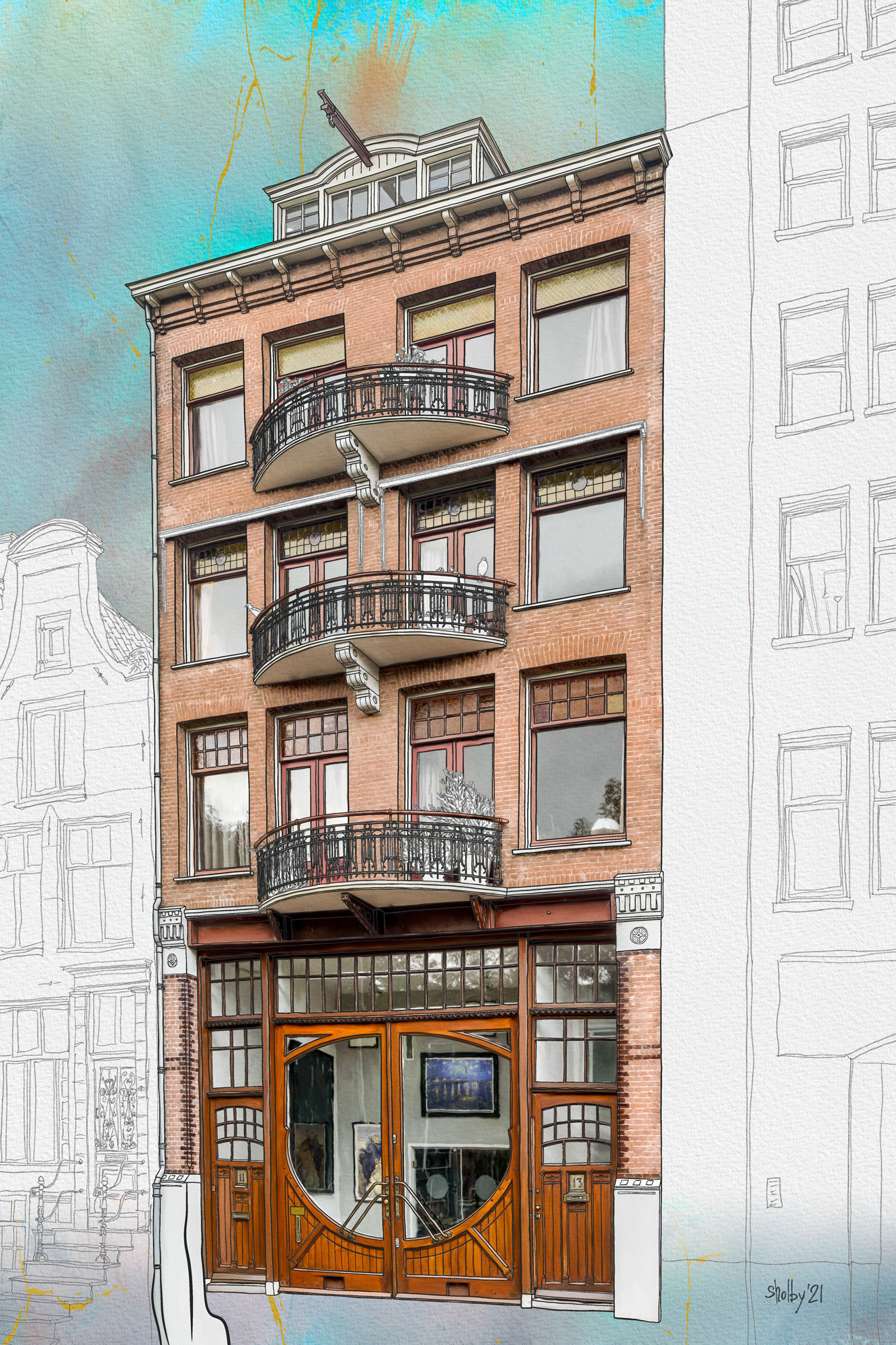 Amsterdam - Falckstraat (60x40)