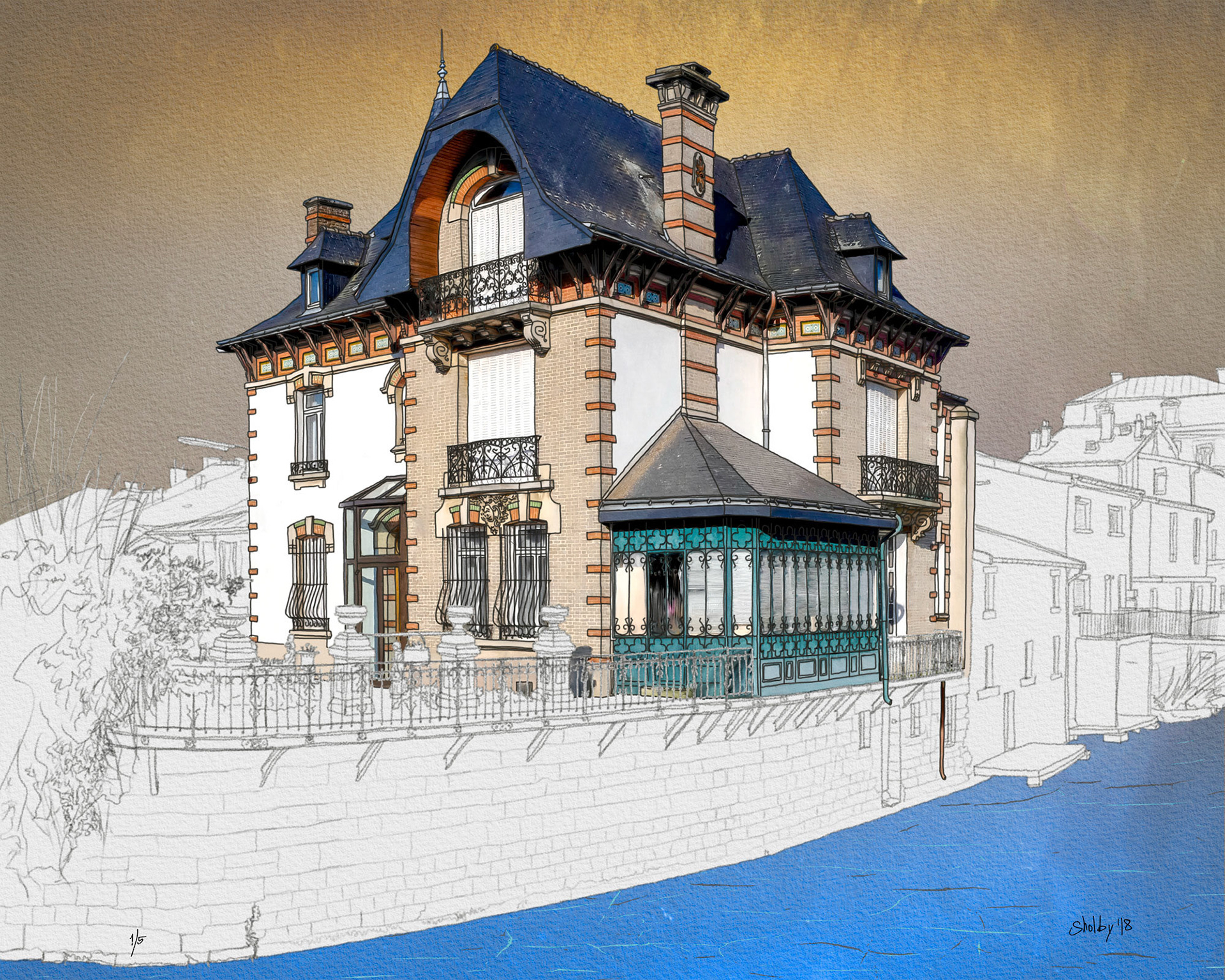 Verdun, Allée de Chantereine (40x60)