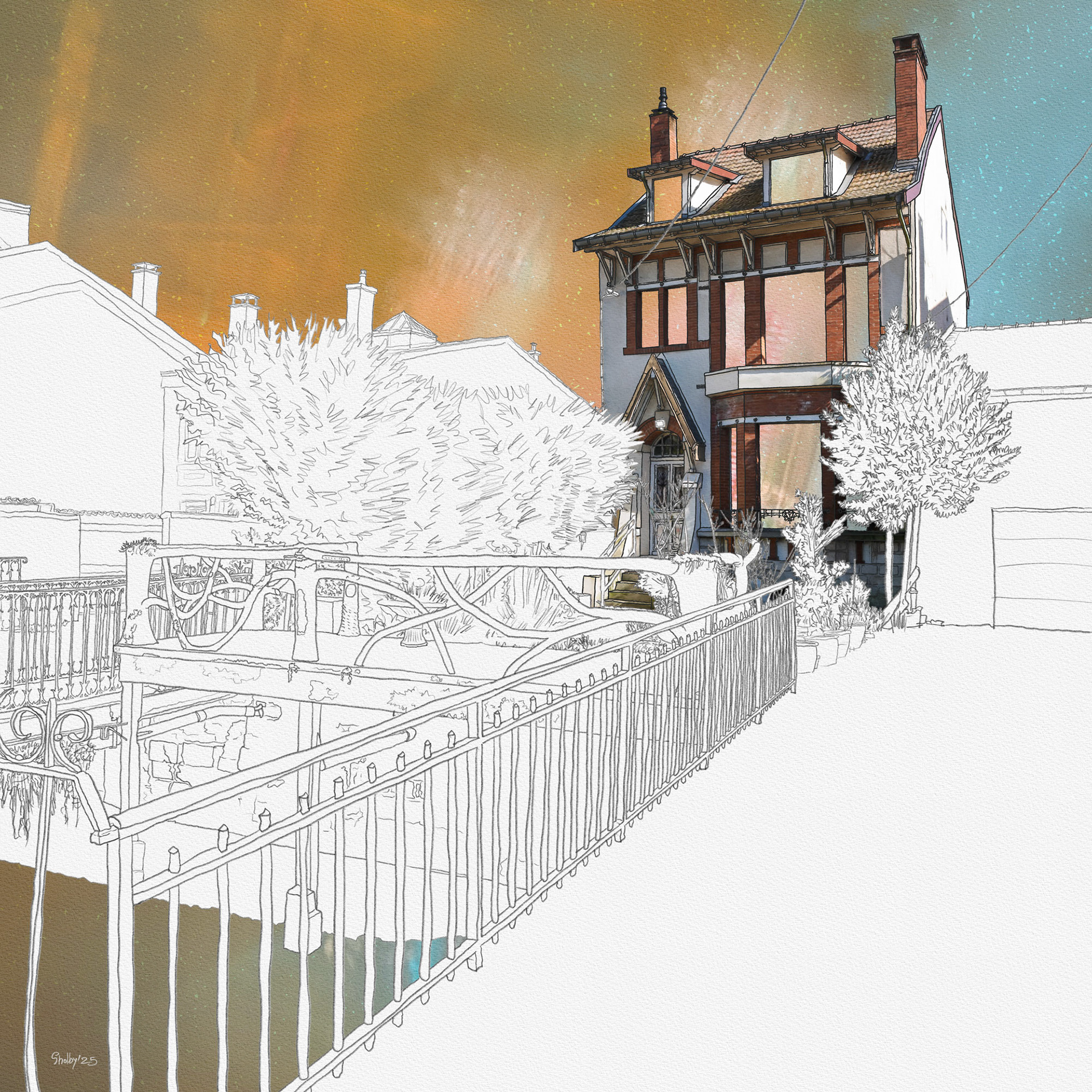 Verdun - promenade de la Digue (60x60)