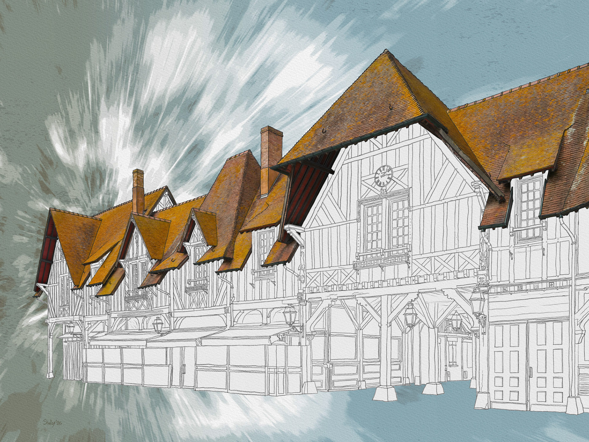 Deauville - Place du Marché (60x80)