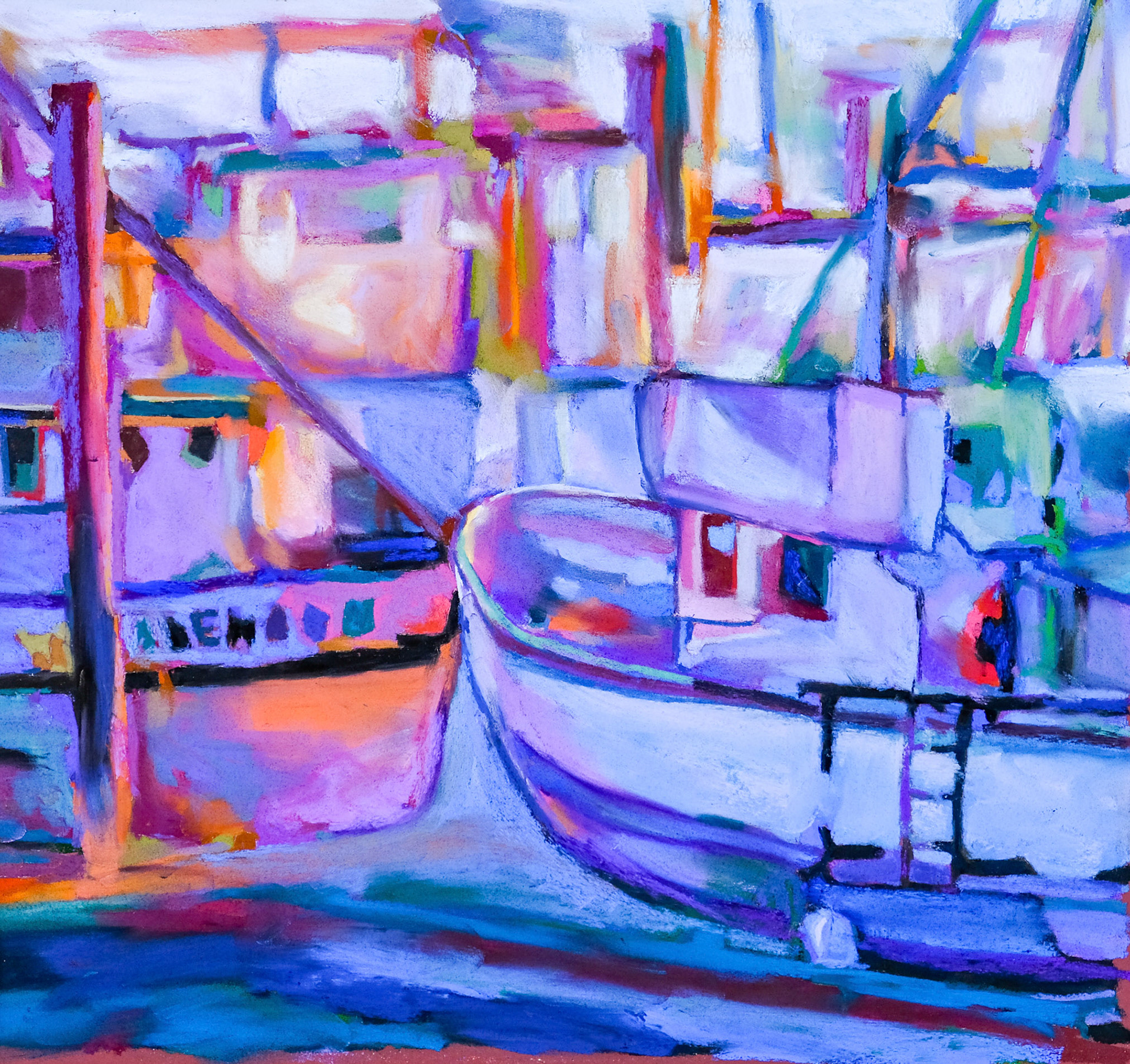 Depot Bay Marina - Pastel by James Southworth