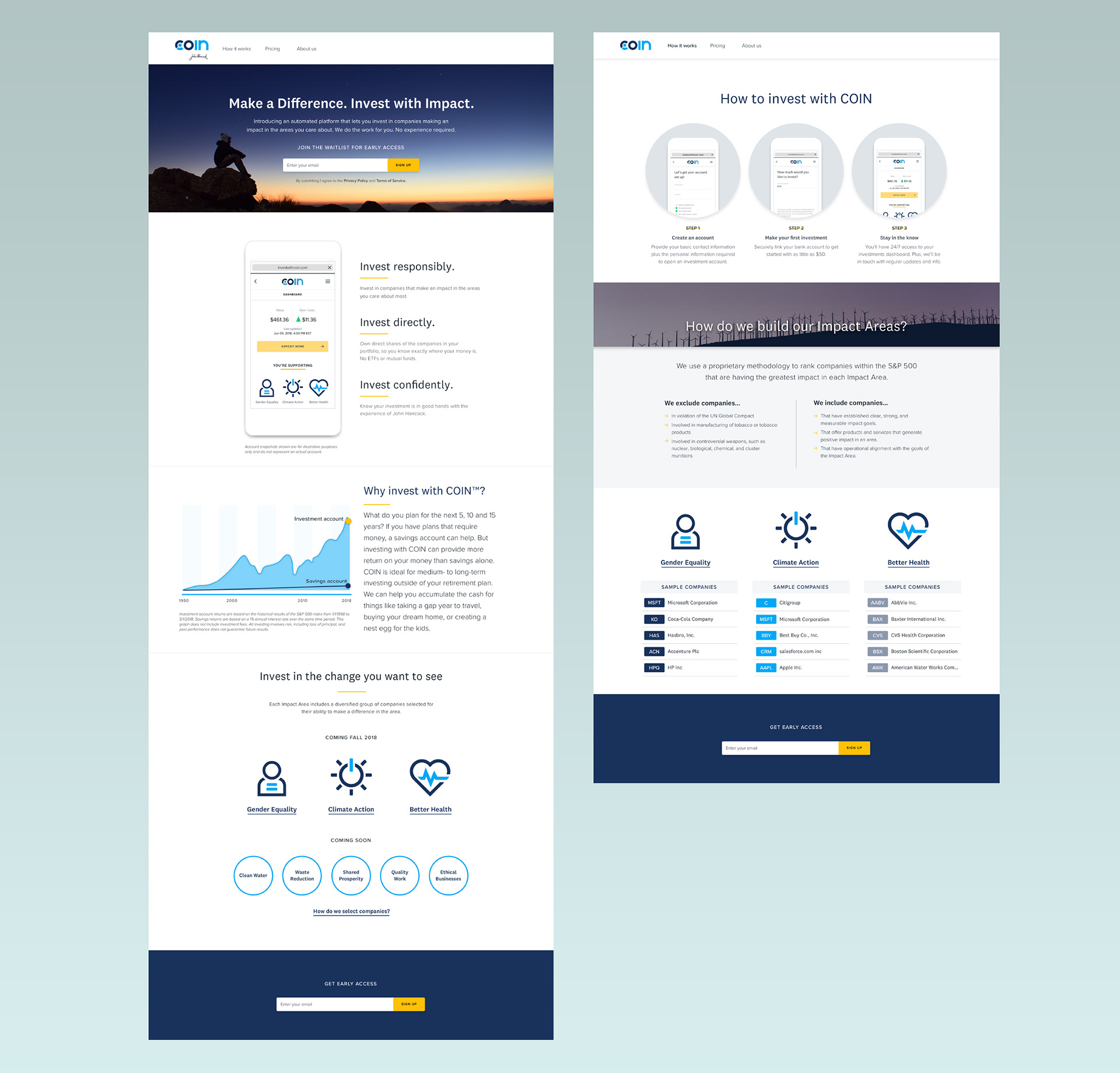 Waitlist Site - High-fidelity mocks