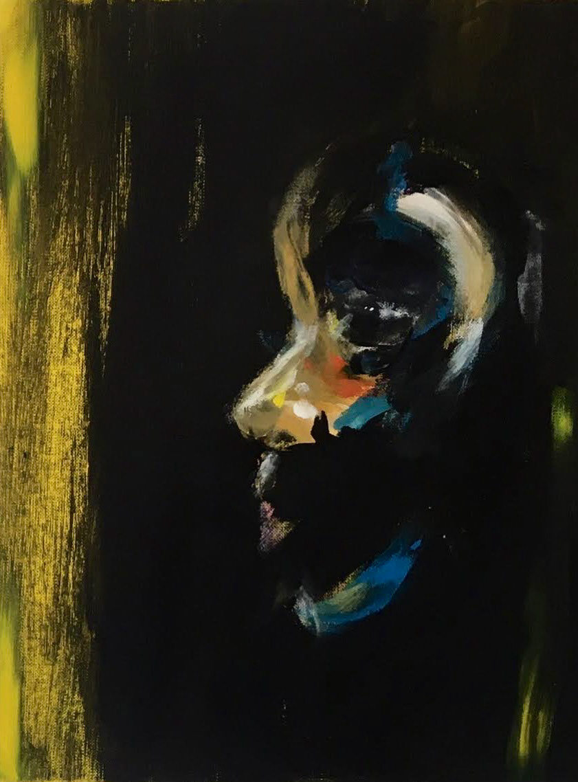 'SELF' Triptych, acrylic on paper 25cm x 33cm