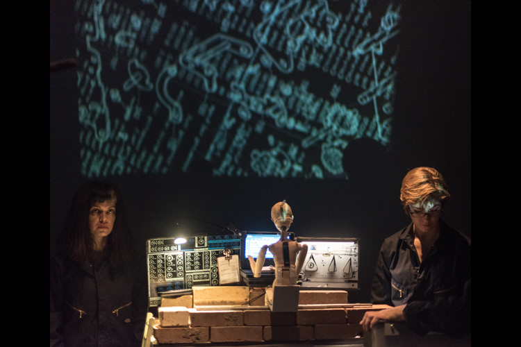 Puppet working on control station