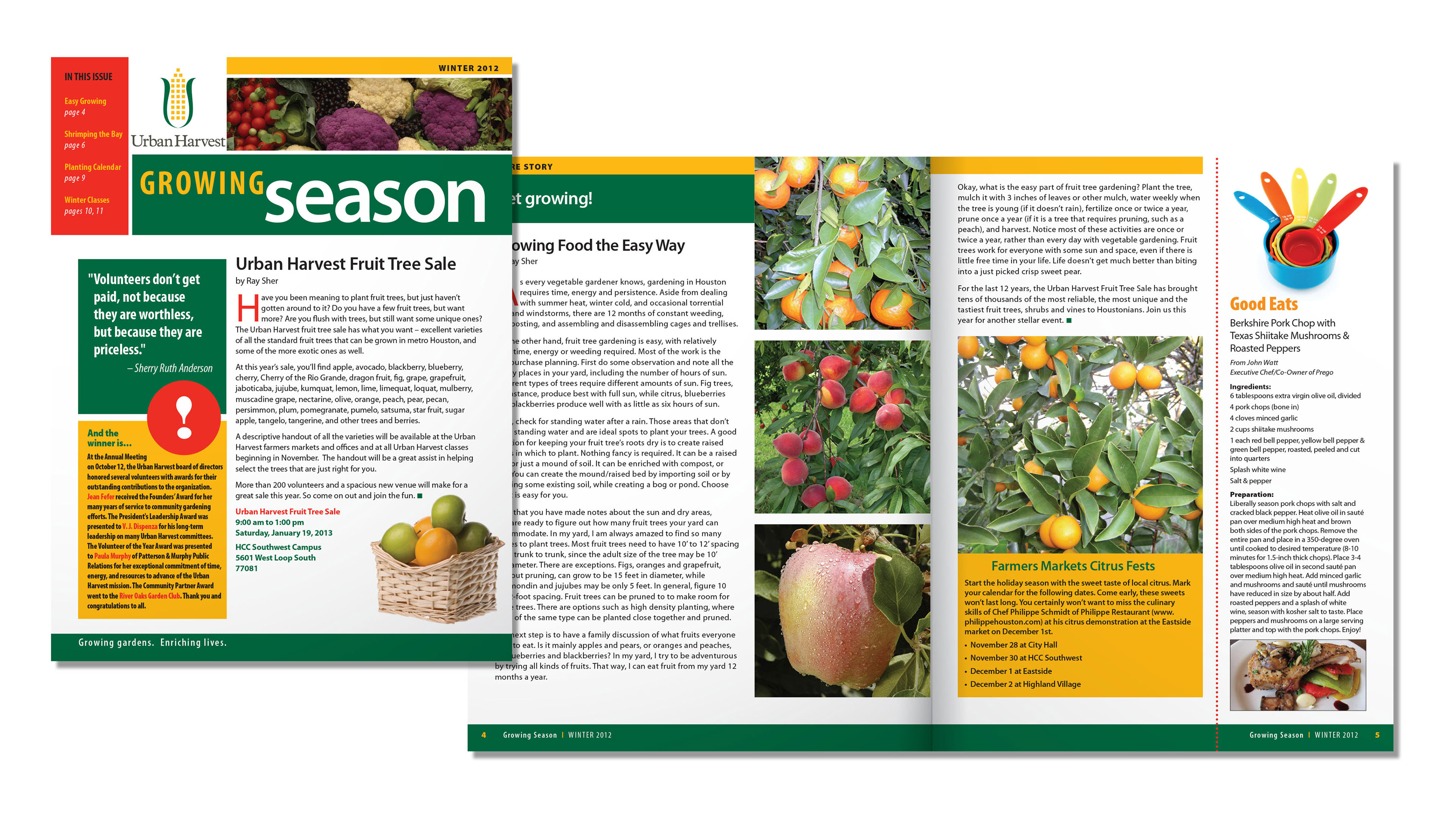 Urban Harvest – Quarterly Newsletter – 16 Pages