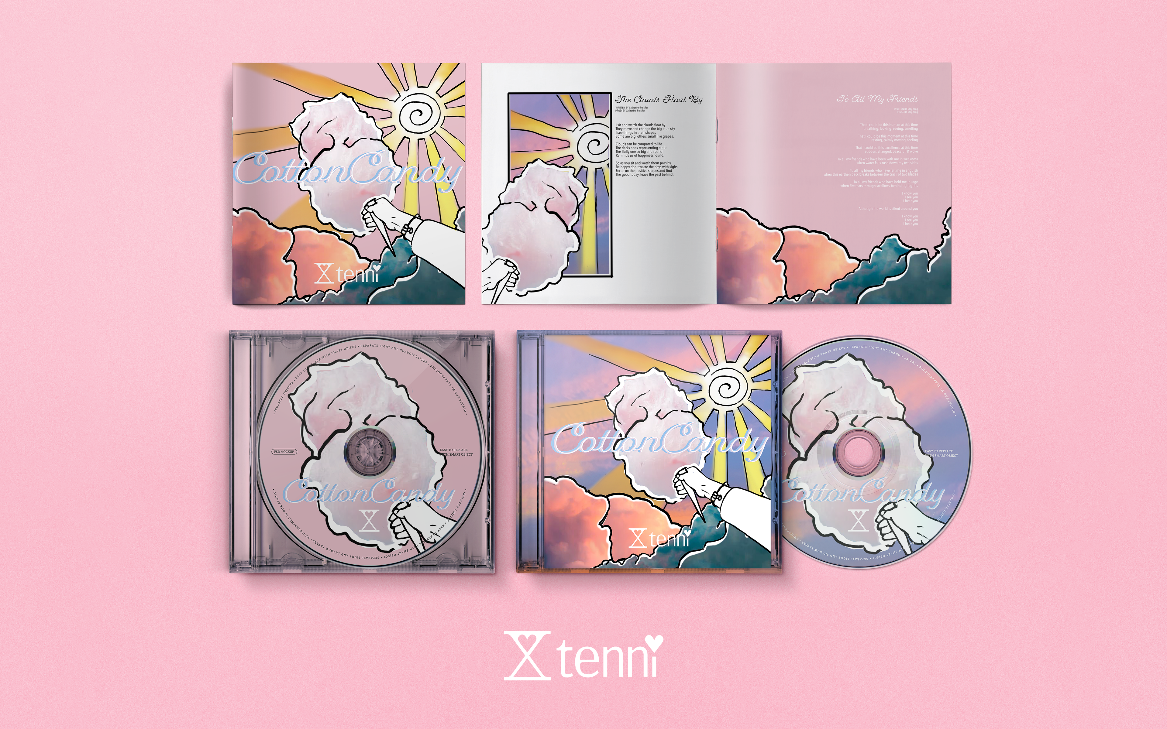 Tenni - "Cotton Candy" Album Packaging, 2023.