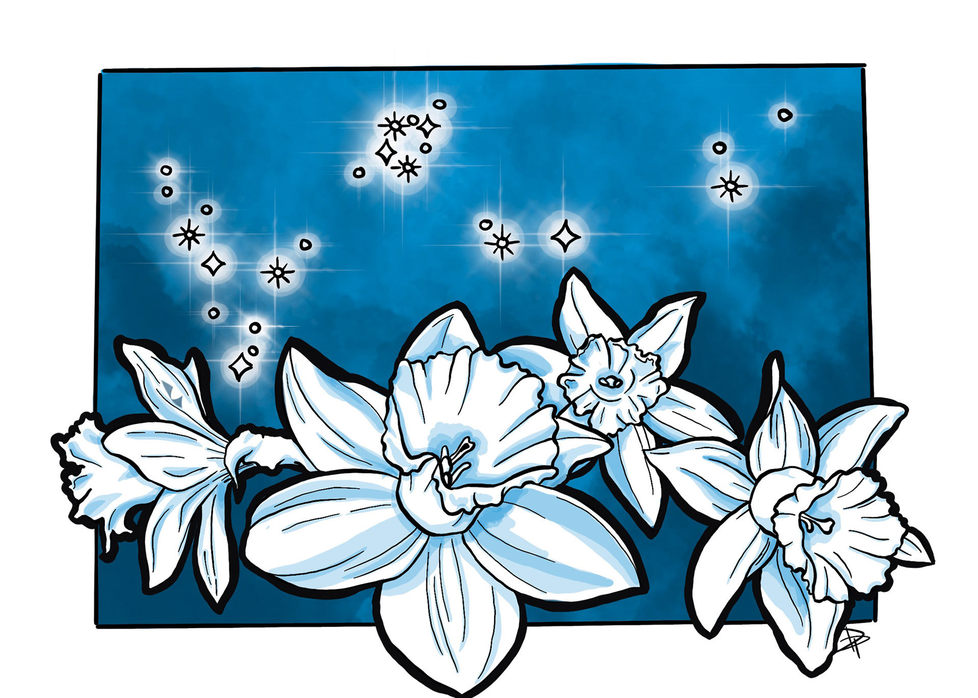 March: Daffodil. Aquamarine. Pisces & Aries.