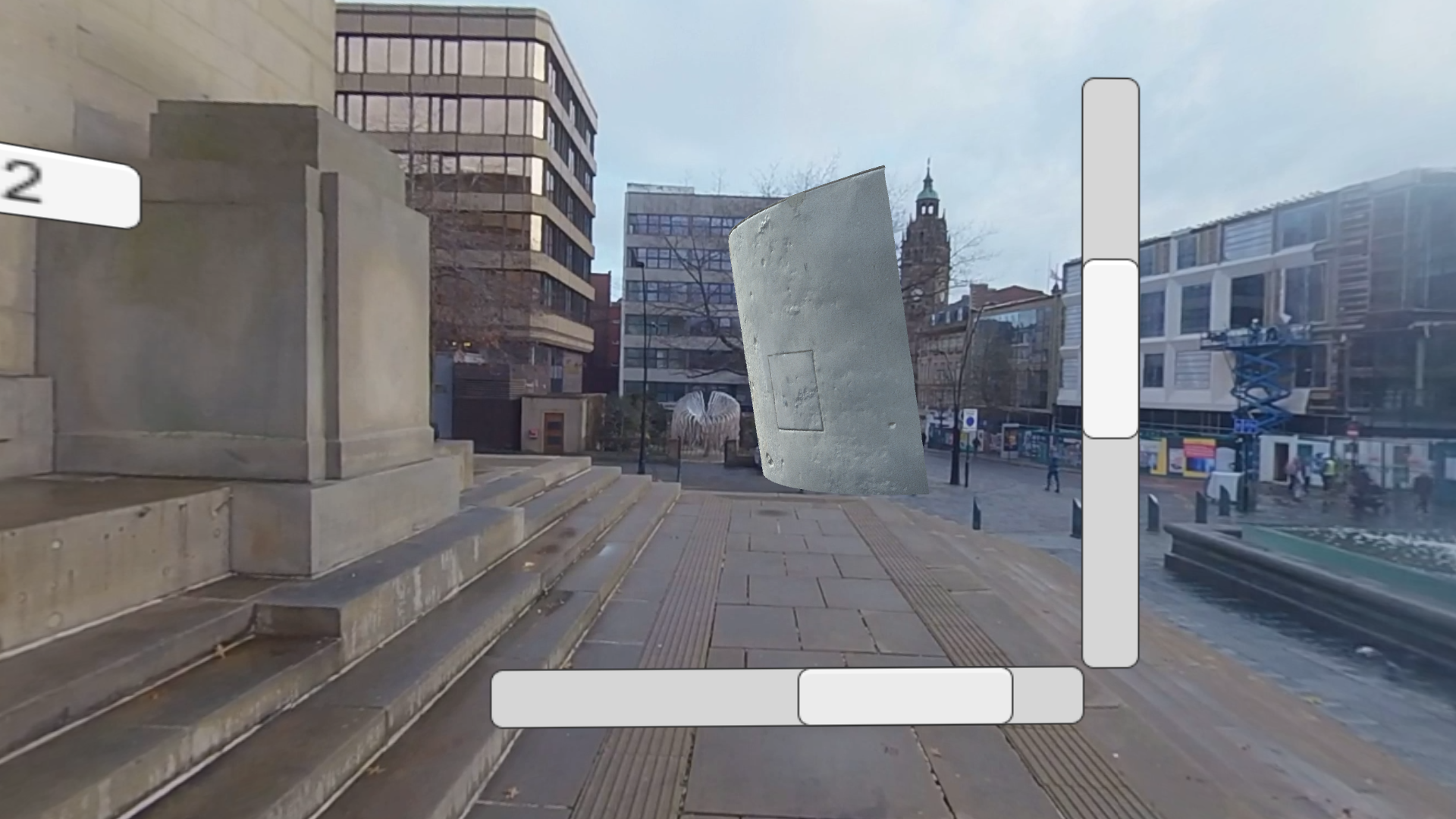 User Interface to inspect the shrapnel damaged Sheffield City Hall closer