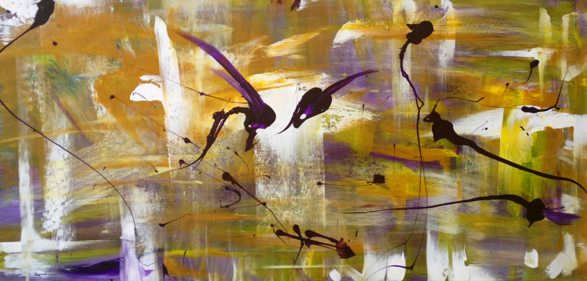 Slingers and Dragonflies - acrylic on wood