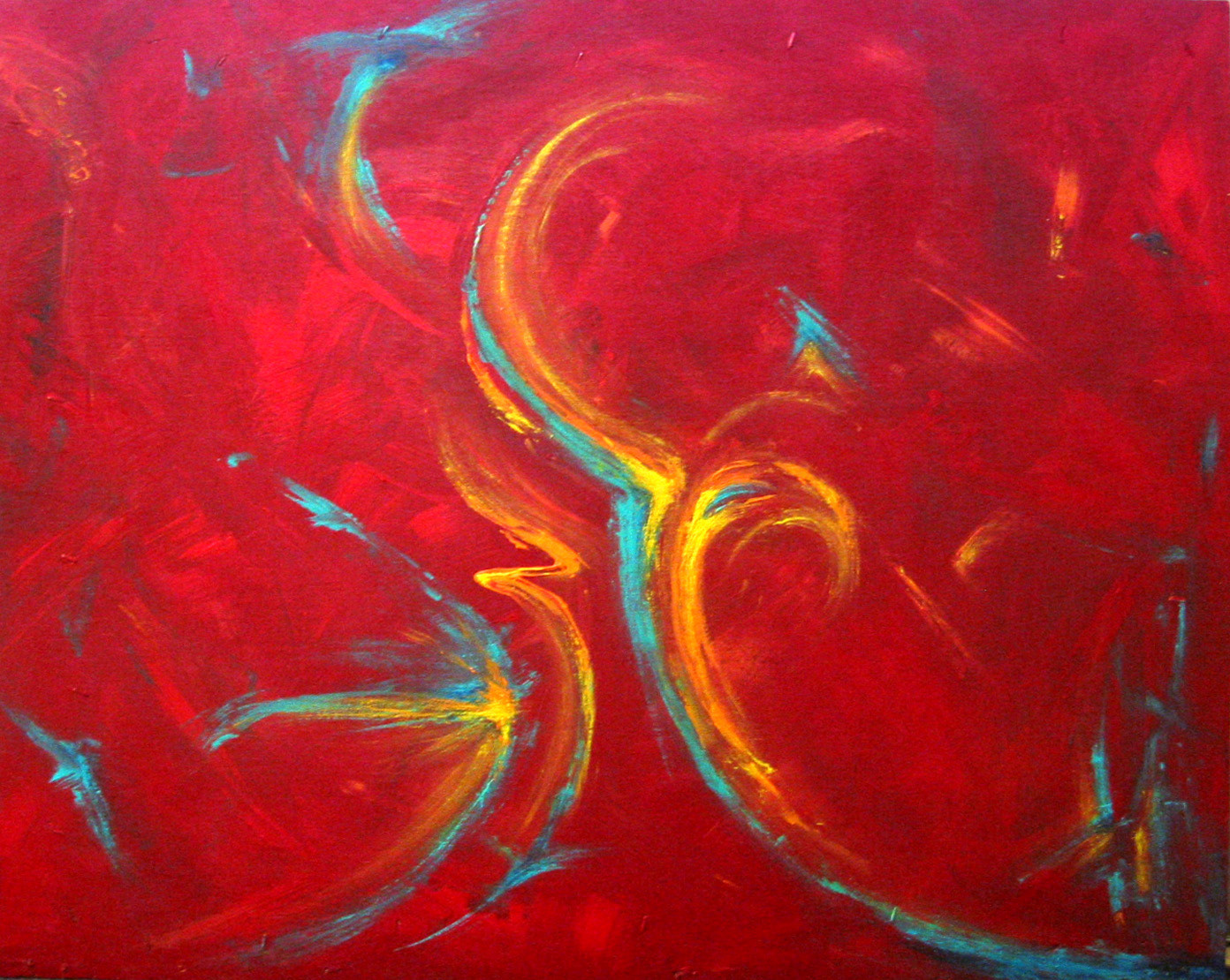 Abstractika - acrylic on wood 33” x 27”