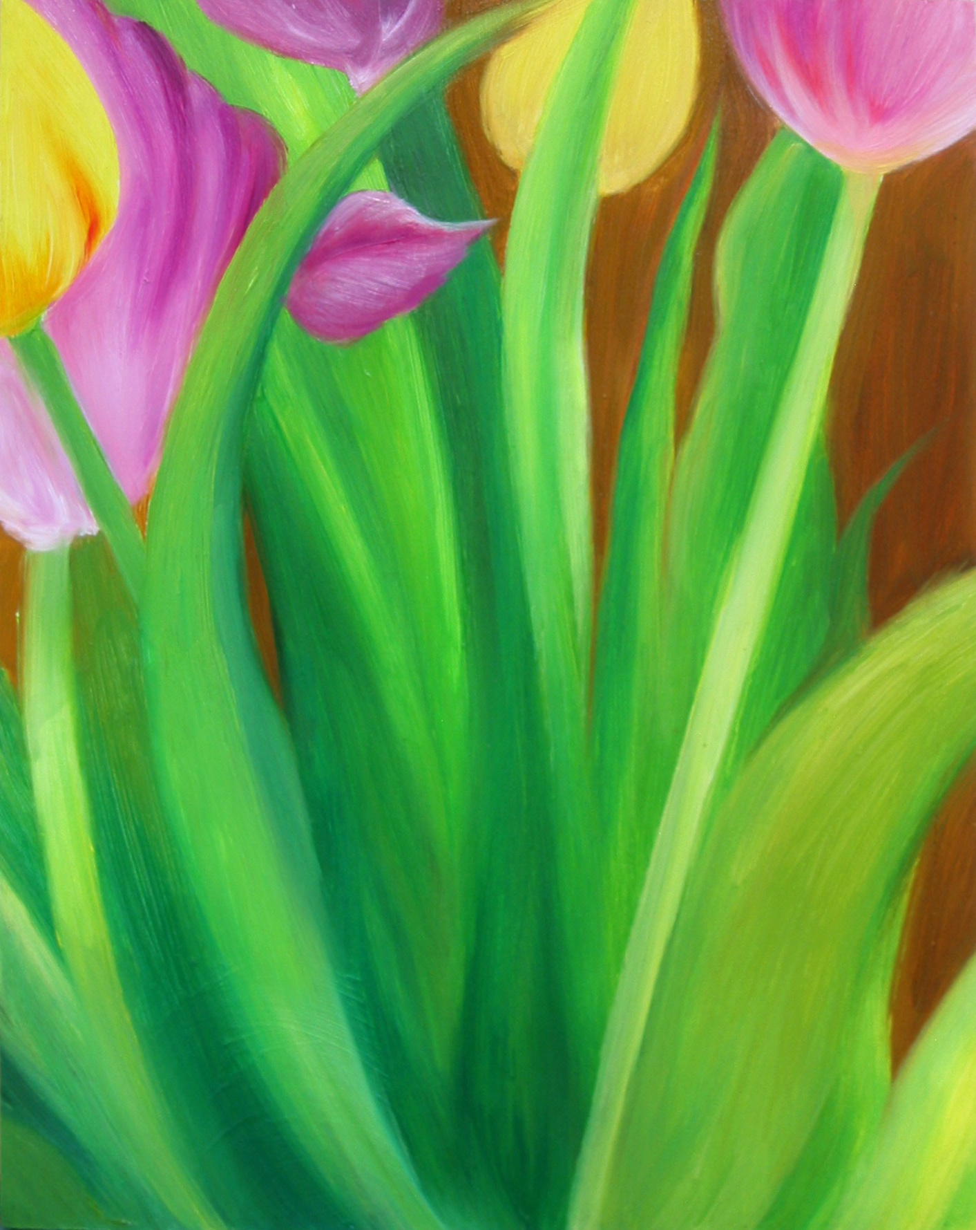 Blooming - acrylic on wood