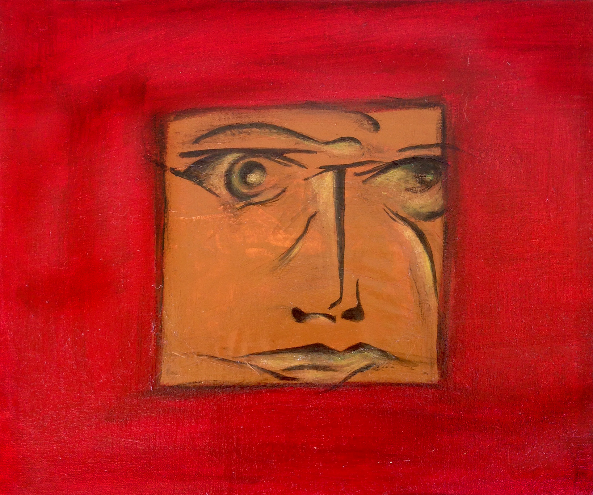 Wisdom - acrylic on tissue and canvas 15” x 15”