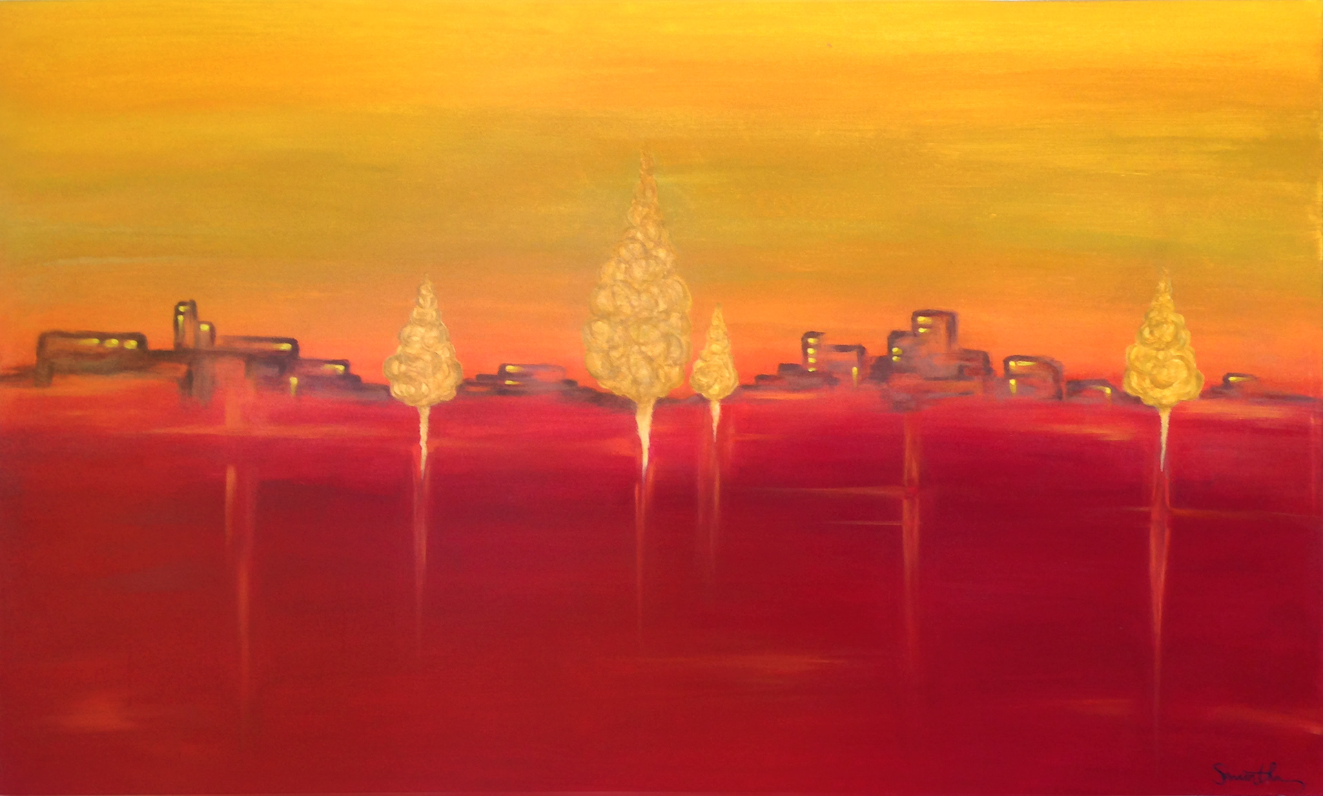 City eScape- acrylic on canvas 60” x 36”