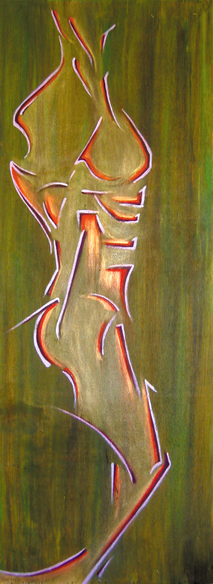 Virility - acrylic on wood 18” x 50”