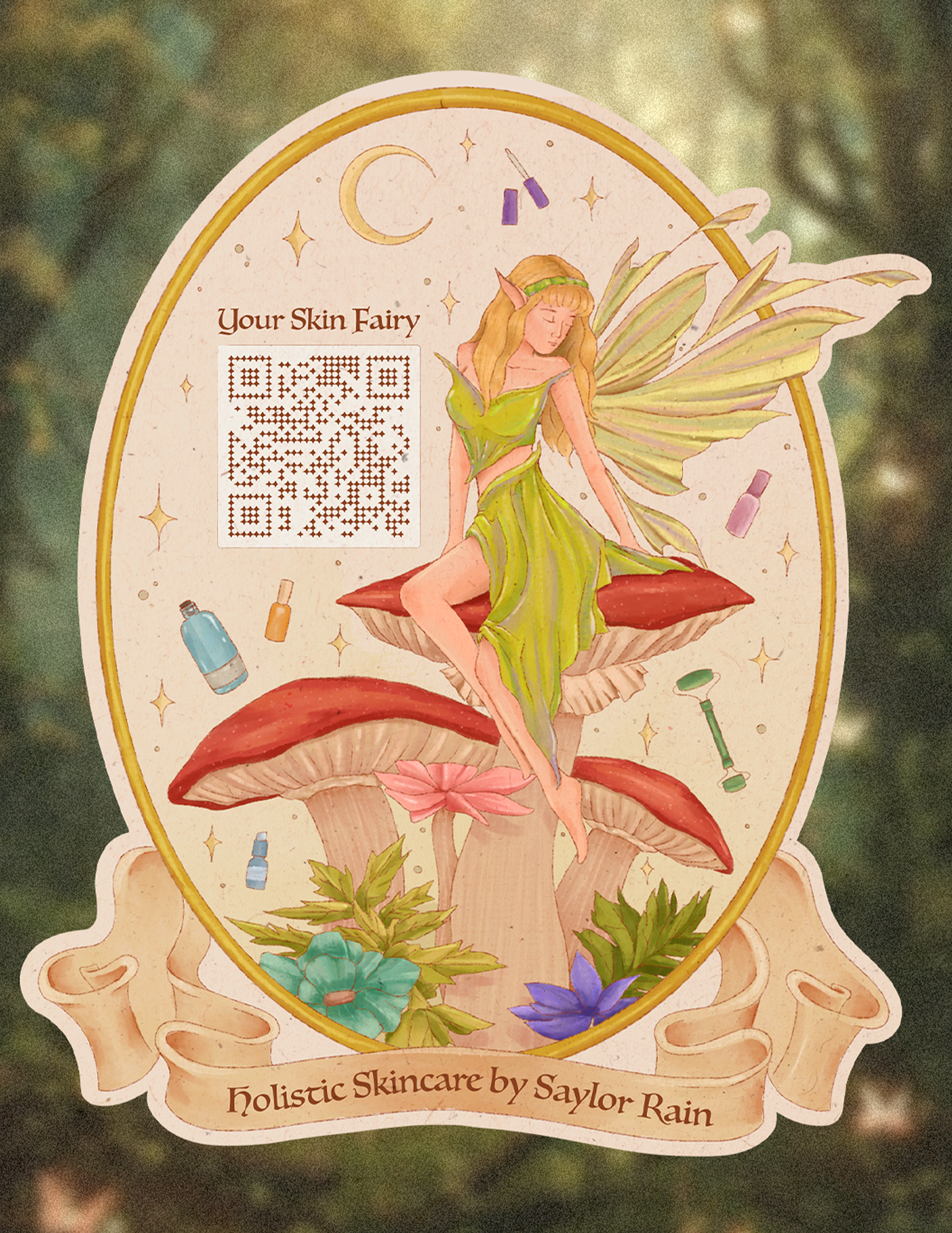 Digital Illustration | Sticker Design for Skincare by Saylor Rain