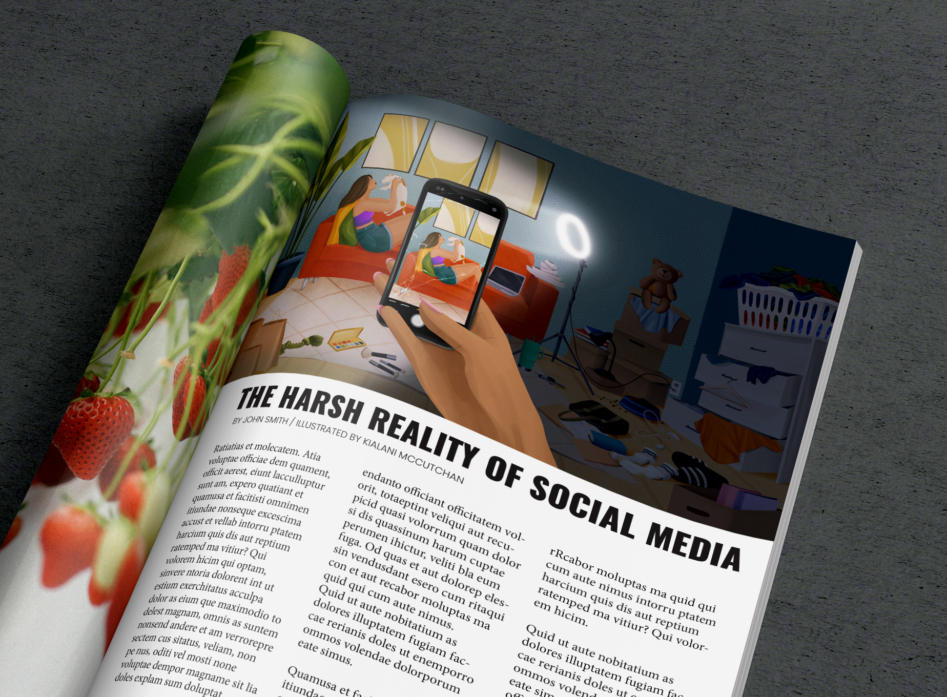 Digital (Editorial) Illustration on the Reality of Social Media