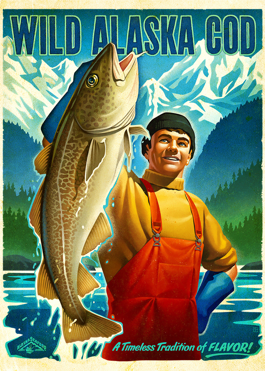 Jeff Foster illustration, retro and vintage digital artist