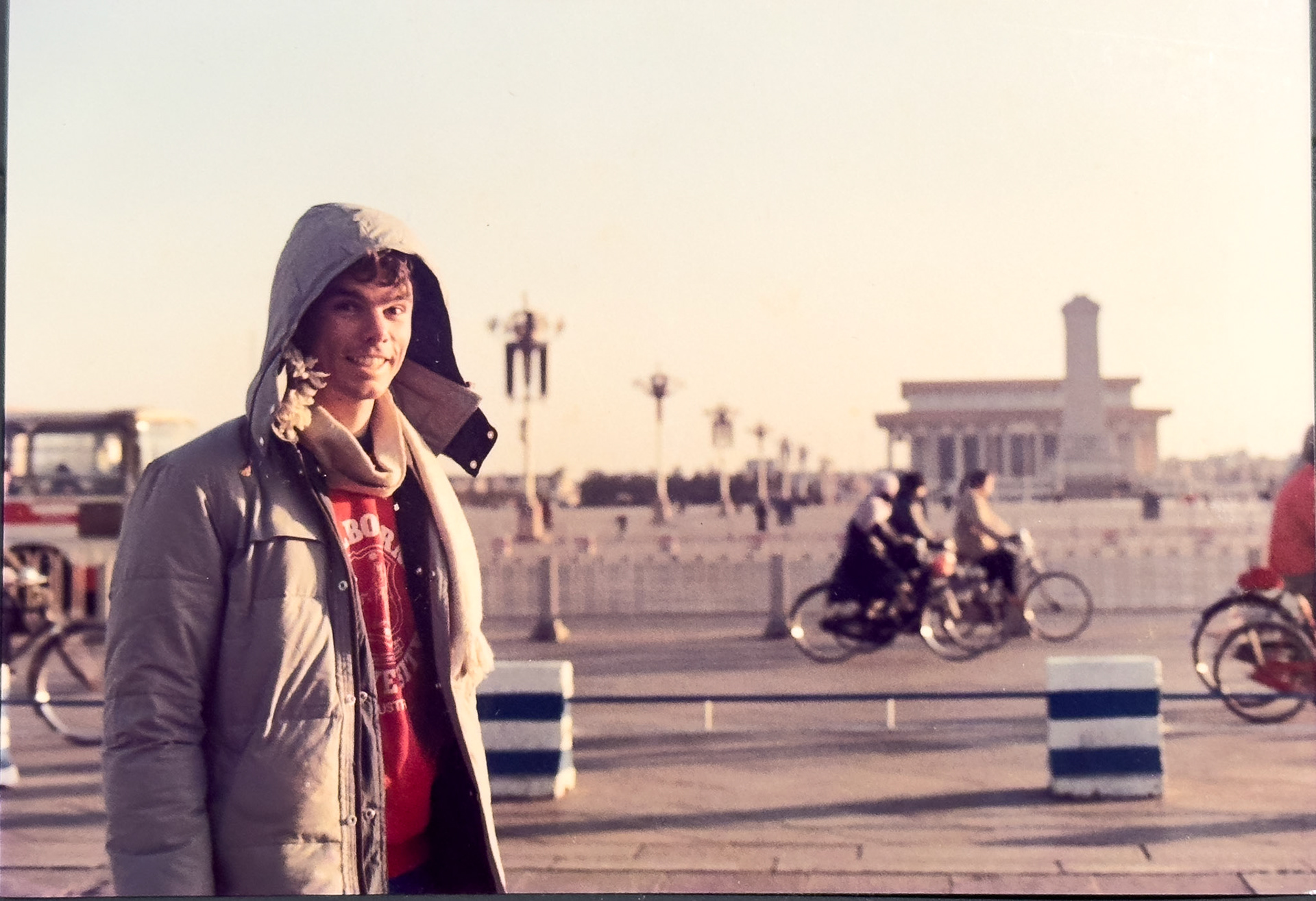 Looking back from the entrance of the Forbidden City into Tiananmen square. The lane dedicated to bicycles was as big as the lane for vehicles
