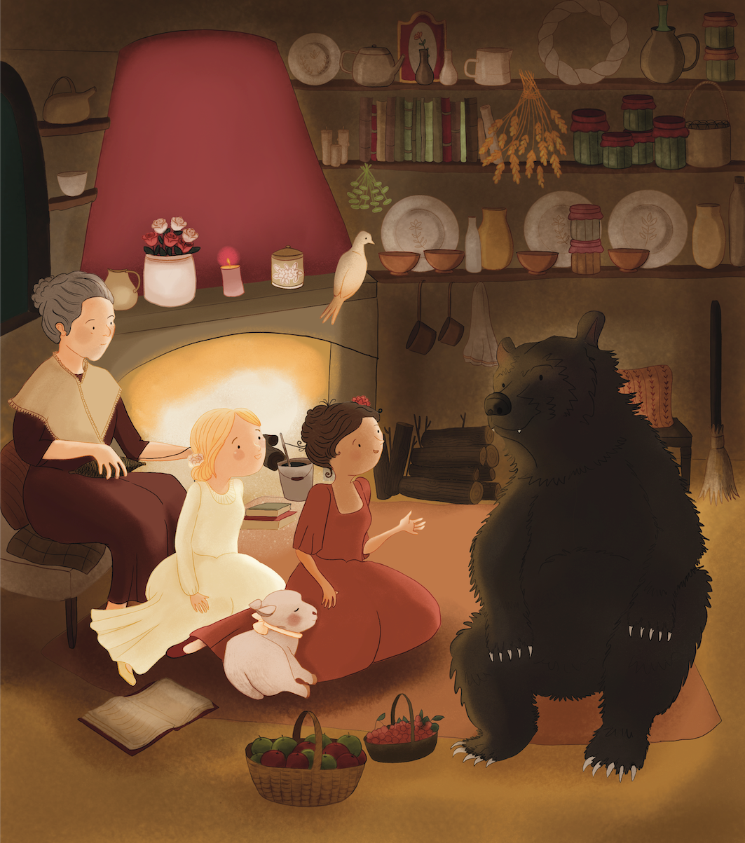 Blanche neige et rouge rose