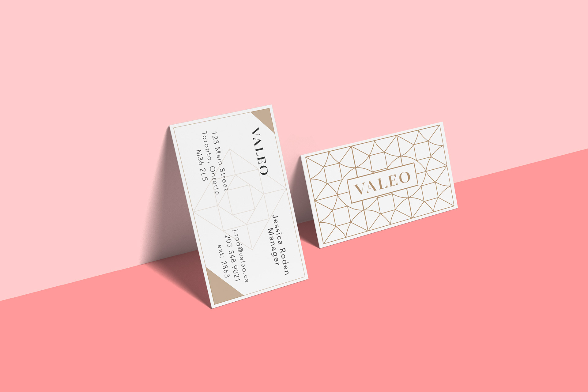 Business card, white and gold colour way.