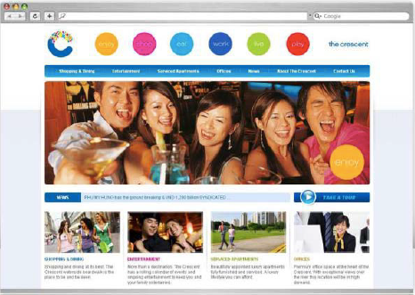Website for "The Crescent"