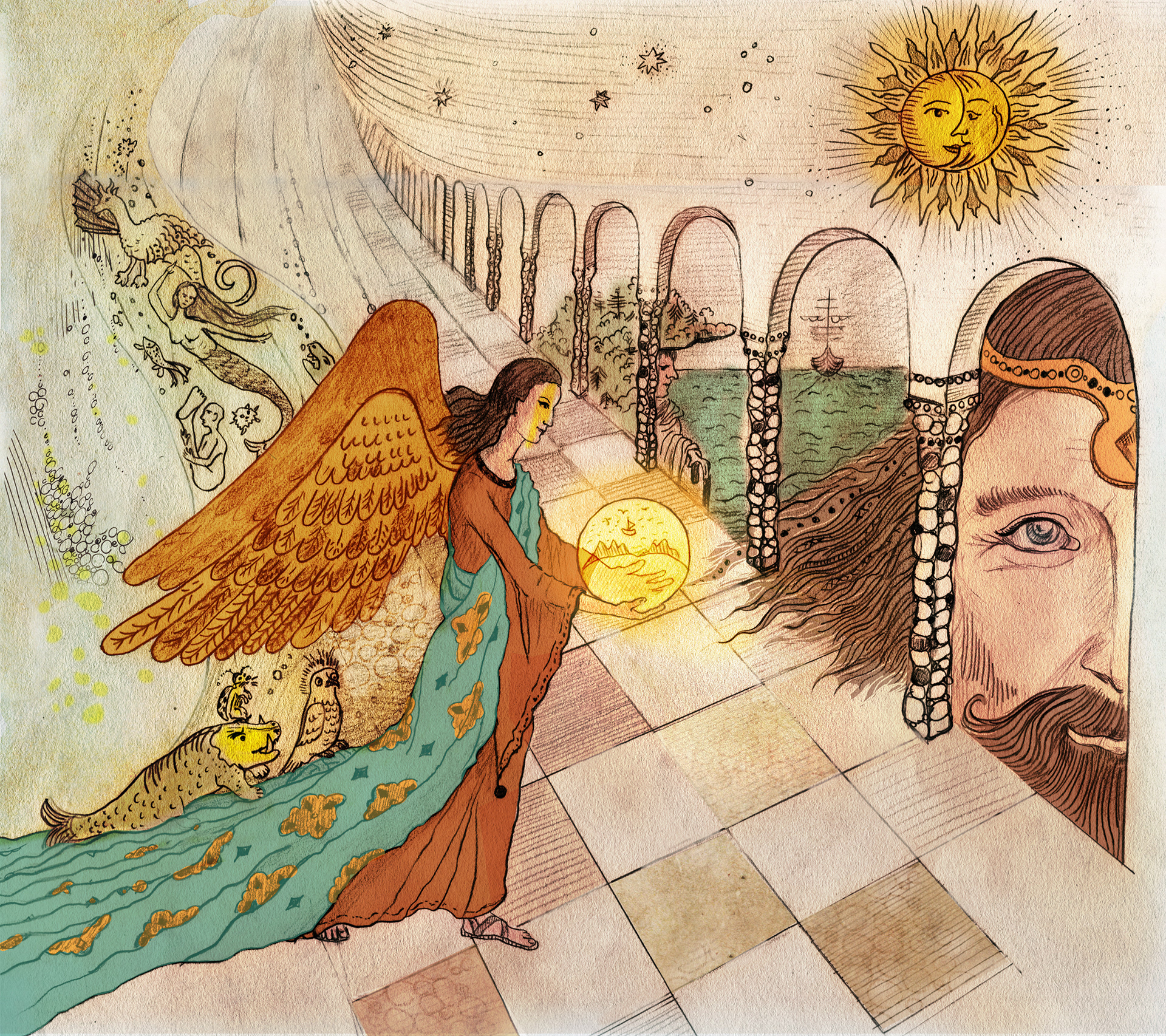 “Dream#2” is the second illustration in a series for my personal project influenced by Northern European myths Media: Pencil on paper,  Adobe Photoshop, Procreate