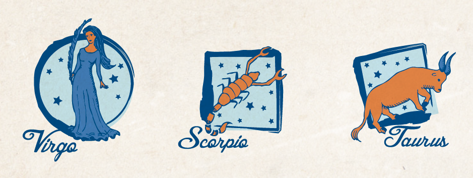 Zodiac signs. Media: Adobe Illustrator