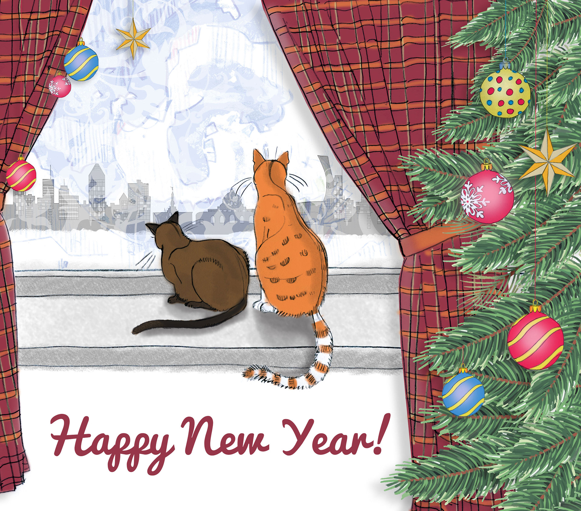 Postcards. Media: Pencil on paper, Adobe Photoshop