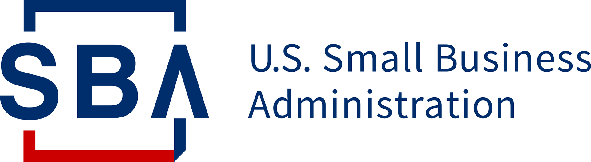 sba logo U.S. Small Business Administration in blue and red colors