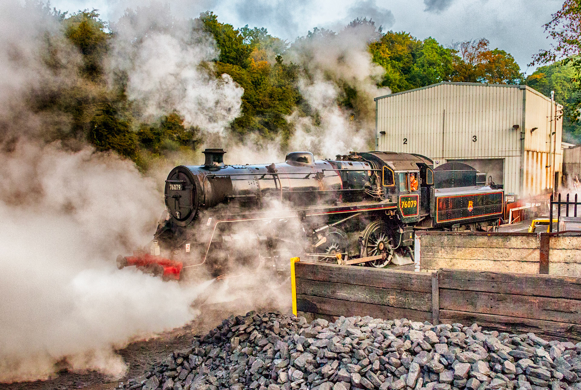 Photographed at Grosmont BR Standard Class 4MT 76079 is ready to start a days work on the North Yorkshire Moors Railway.