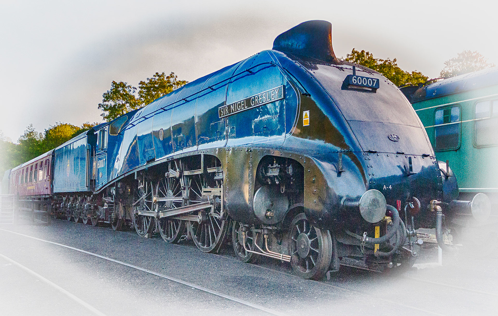 Class A4 60007 Sir Nigel Gresley in a siding at Grosmont MPD on the North Yorkshire Moors Railway in September 2015. The locomotive had come out of service the previous week prior to its move to the National Railway Museum in York where the Sir Nigel Gresley LOcomotive Trust volunteer engineers have been working on a three year overhaul. Due back in service around Spring 2019.