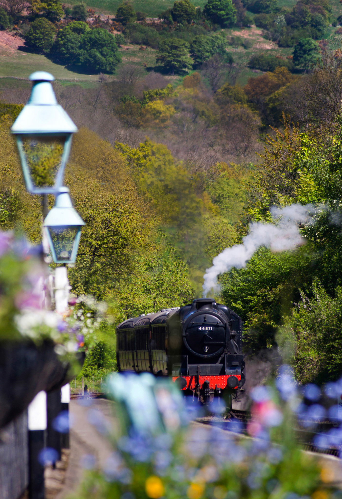 Black 5 45428 Eric Treacy approaching Grosmont from Whitby